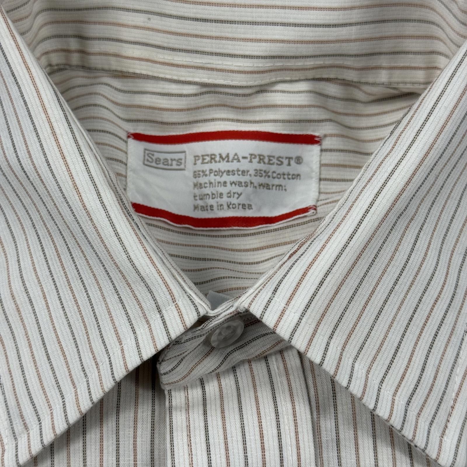Sears Vintage 70s 80s SEARS PERMA-PREST Dress Shirt 15½ 32-33 DS Size US M / EU 48-50 / 2 - 10 Thumbnail