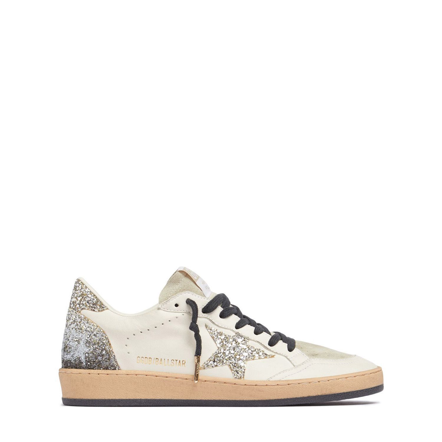 GOLDEN GOOSE Ball Star Women's White/Platinum Sneakers New &