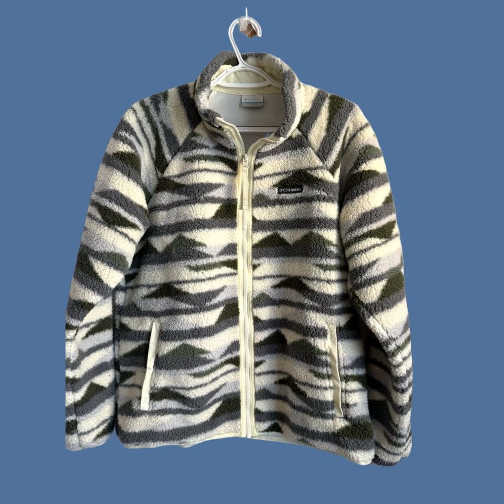 Vintage Columbia Mens L White Fleece Sweater Hiking Outdoor Travel Mountain Jacket Size US L / EU 52-54 / 3 - 1 Thumbnail