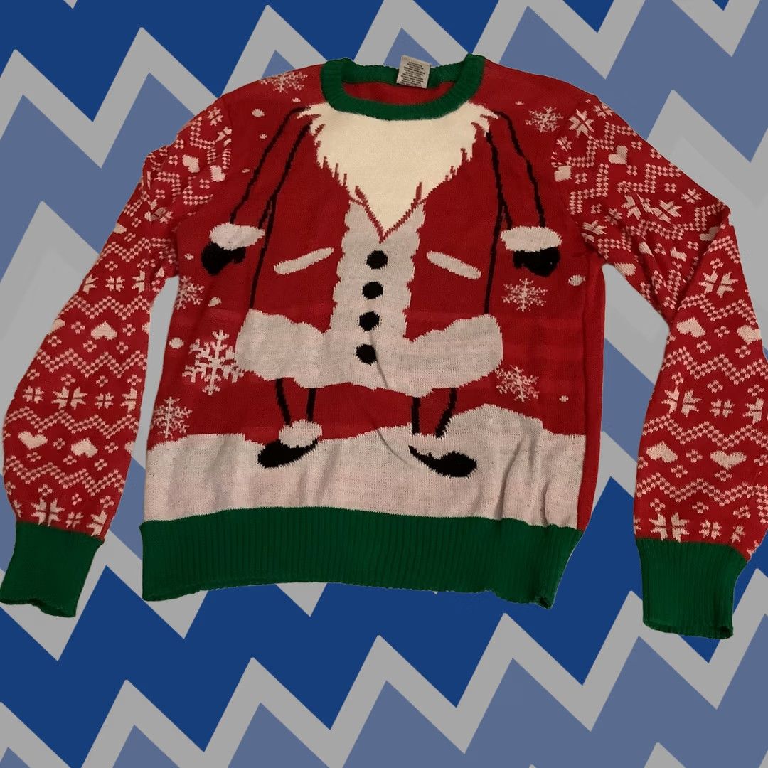 Vintage Well Worn Holiday Sweater Shirt Mens Small Red Christmas Ugly Sweater Crewneck Knit Jersey Size US S / EU 44-46 / 1 - 1 Thumbnail