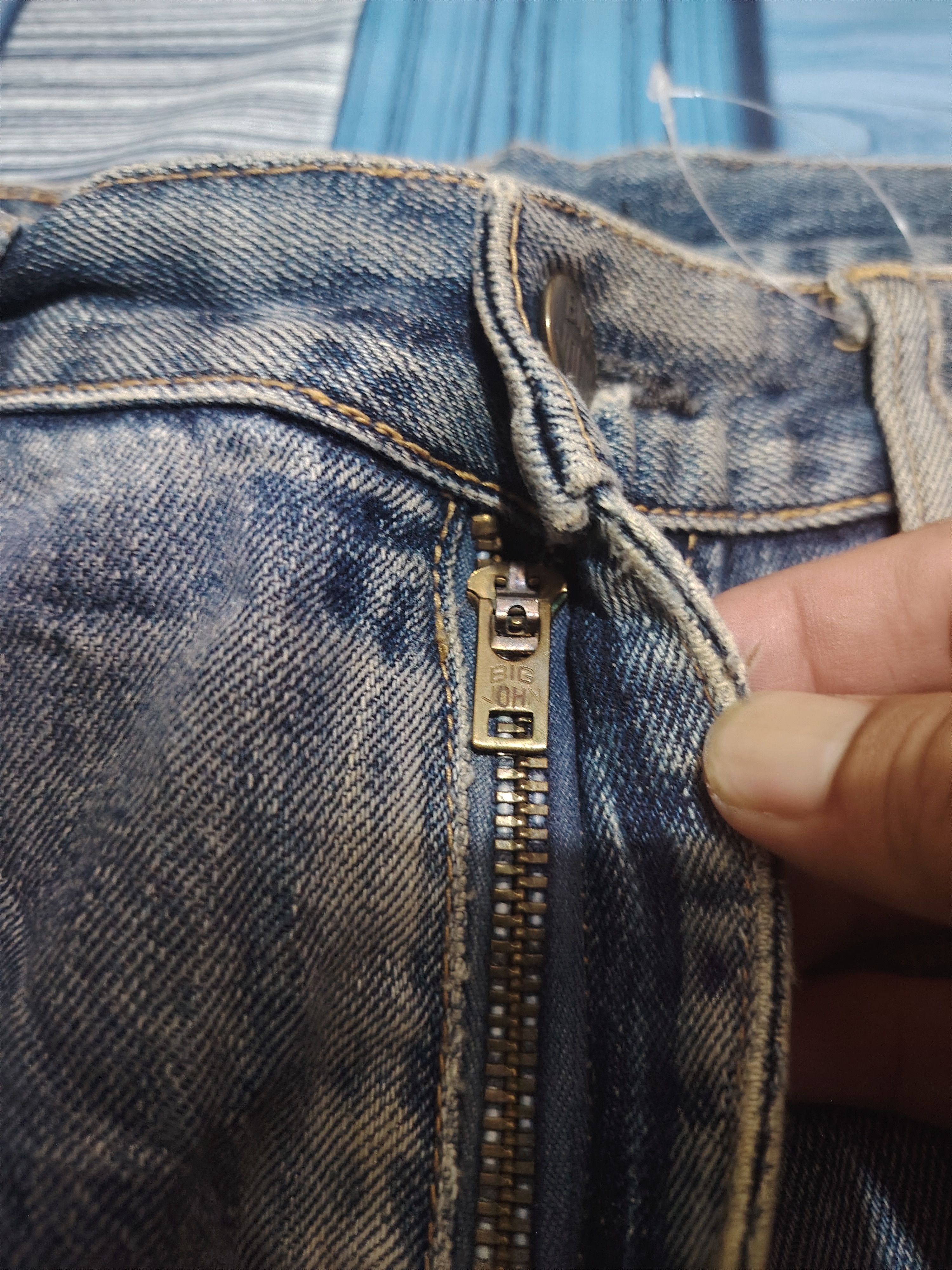 Big John Japanese Big John Distressed Jeans Baggy Style Size US 33 - 9 Thumbnail