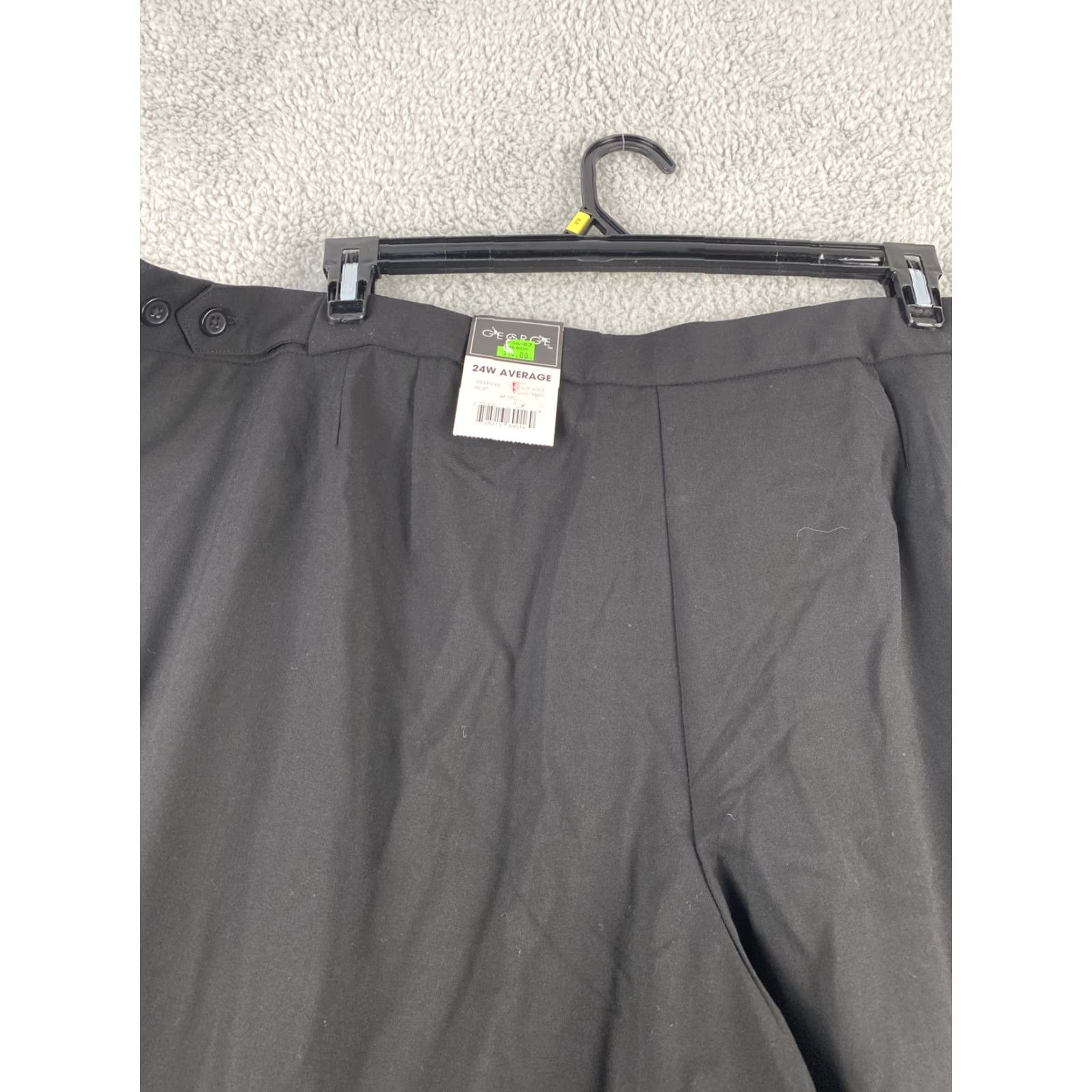 George George Dress Pants Womens Flat Front Size 24W Black 42-18 Dress Pants Womens Flat Front Black 24W George THINK SLIM Pants Size 42" / US 20 - 8 Thumbnail