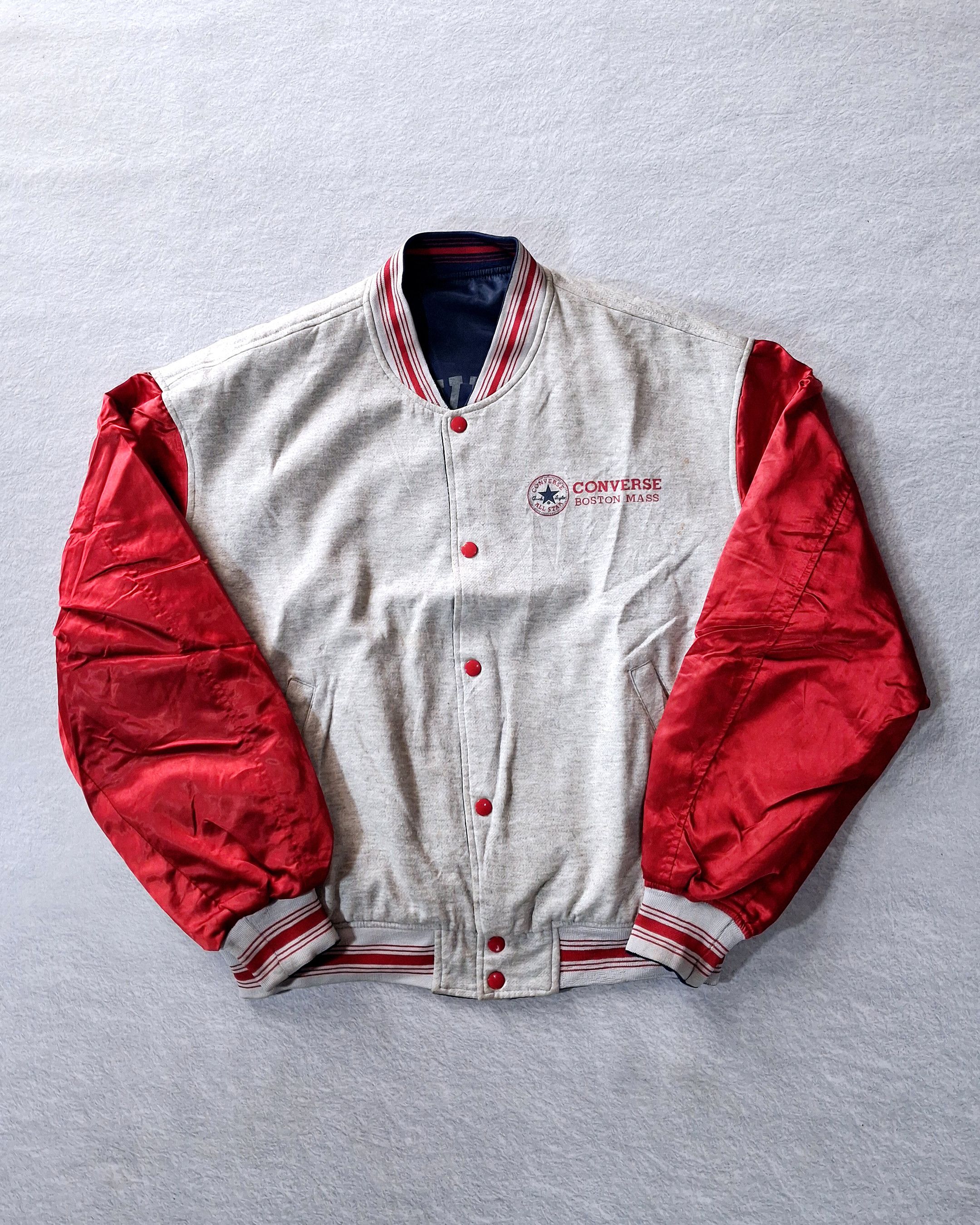 Converse CONVERSE NYLON SLEEVE VARSITY BUTTON JACKET REVERSIBLE Size US XL / EU 56 / 4 - 4 Thumbnail
