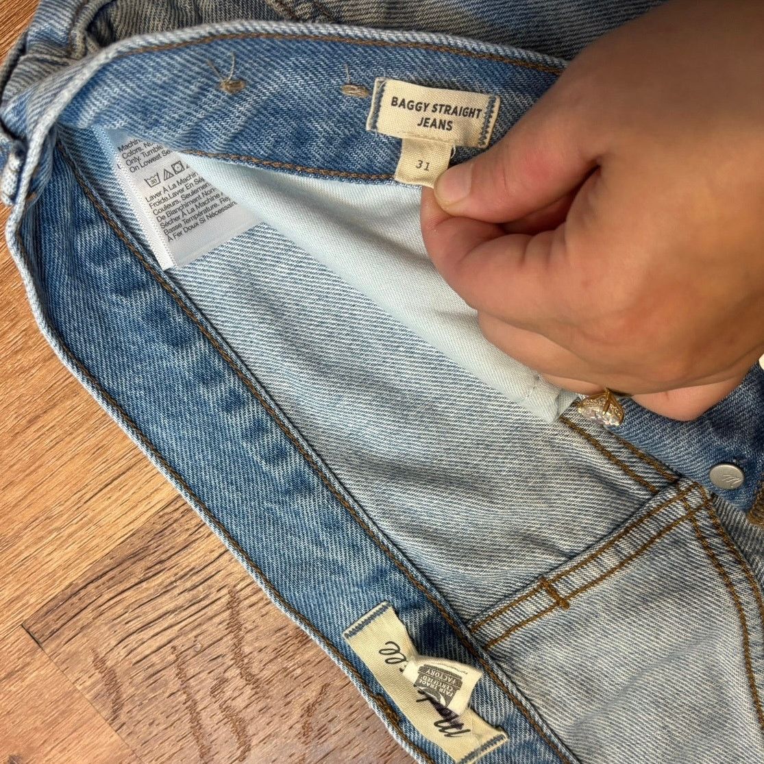 Madewell Madewell Baggy Straight Jeans in Paxton Wash Size 31 Size 31" - 6 Thumbnail