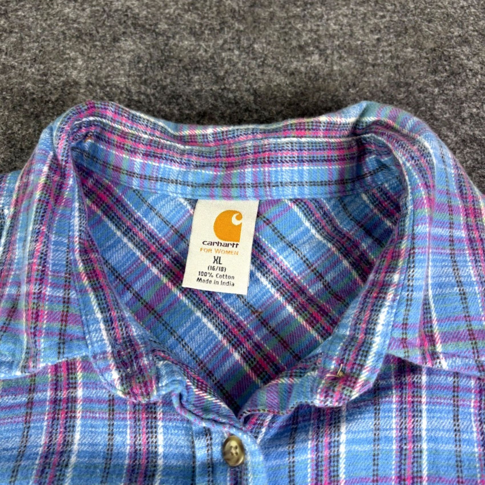 Carhartt Carhartt Shirt Womens Plaid Flannel Multicolor Button Up XL 16/18 Cotton Size L / US 10 / IT 46 - 3 Thumbnail