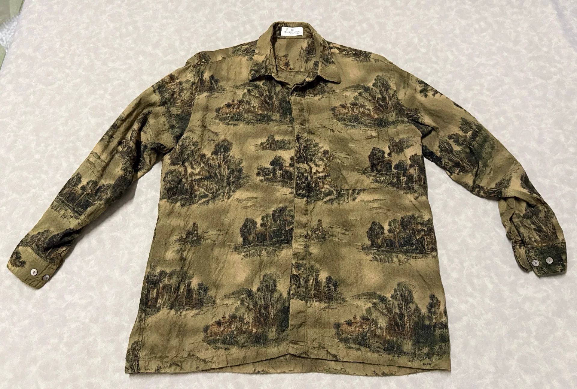 Vintage Vintage 90s Balenciaga Wool Shirt Size US M / EU 48-50 / 2 - 1 Thumbnail