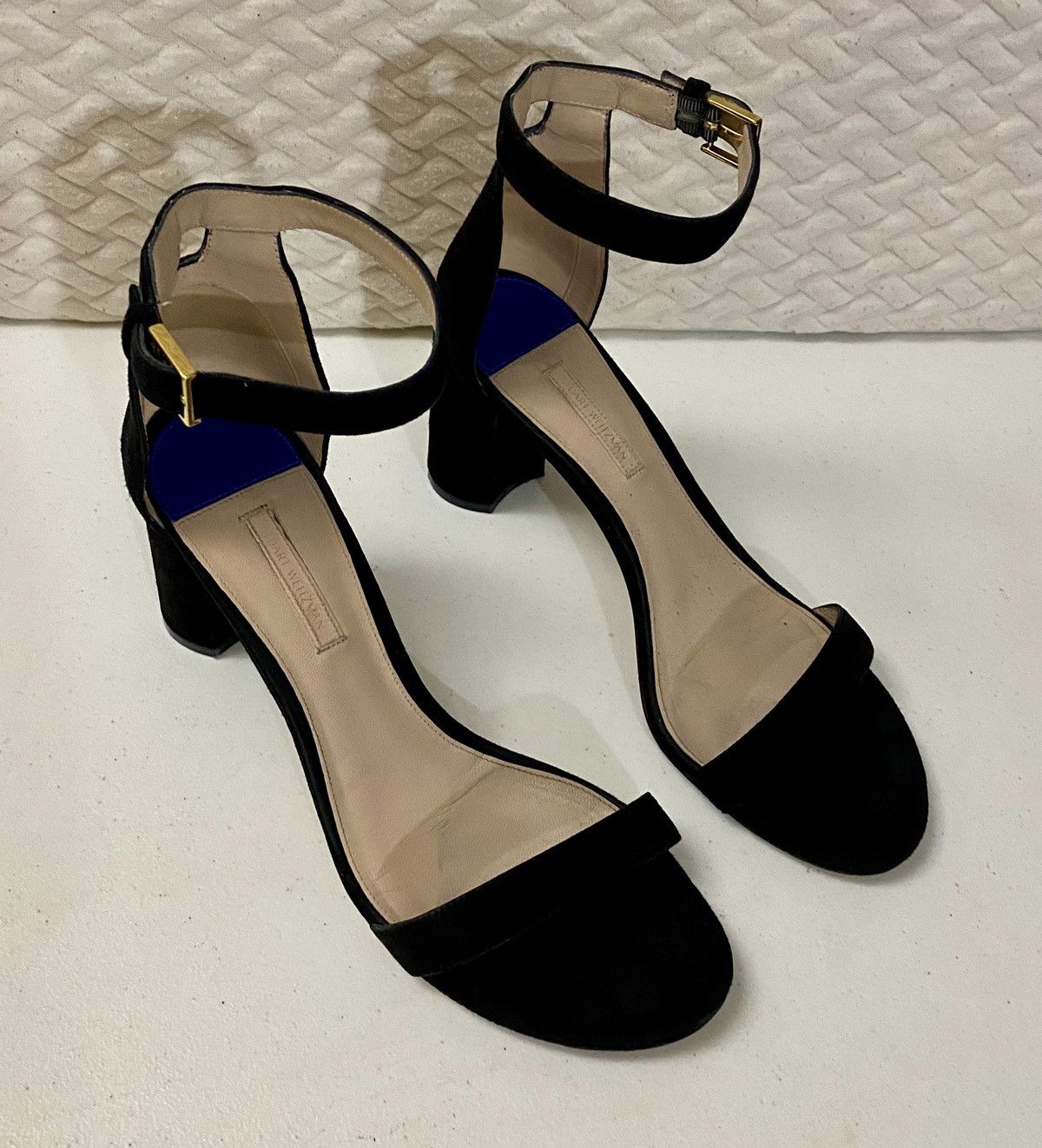 Stuart Weitzman Stuart Weitzman Black Suede 75LessNudist Sandals Heels 10 M Size US 10 / IT 40 - 14 Thumbnail