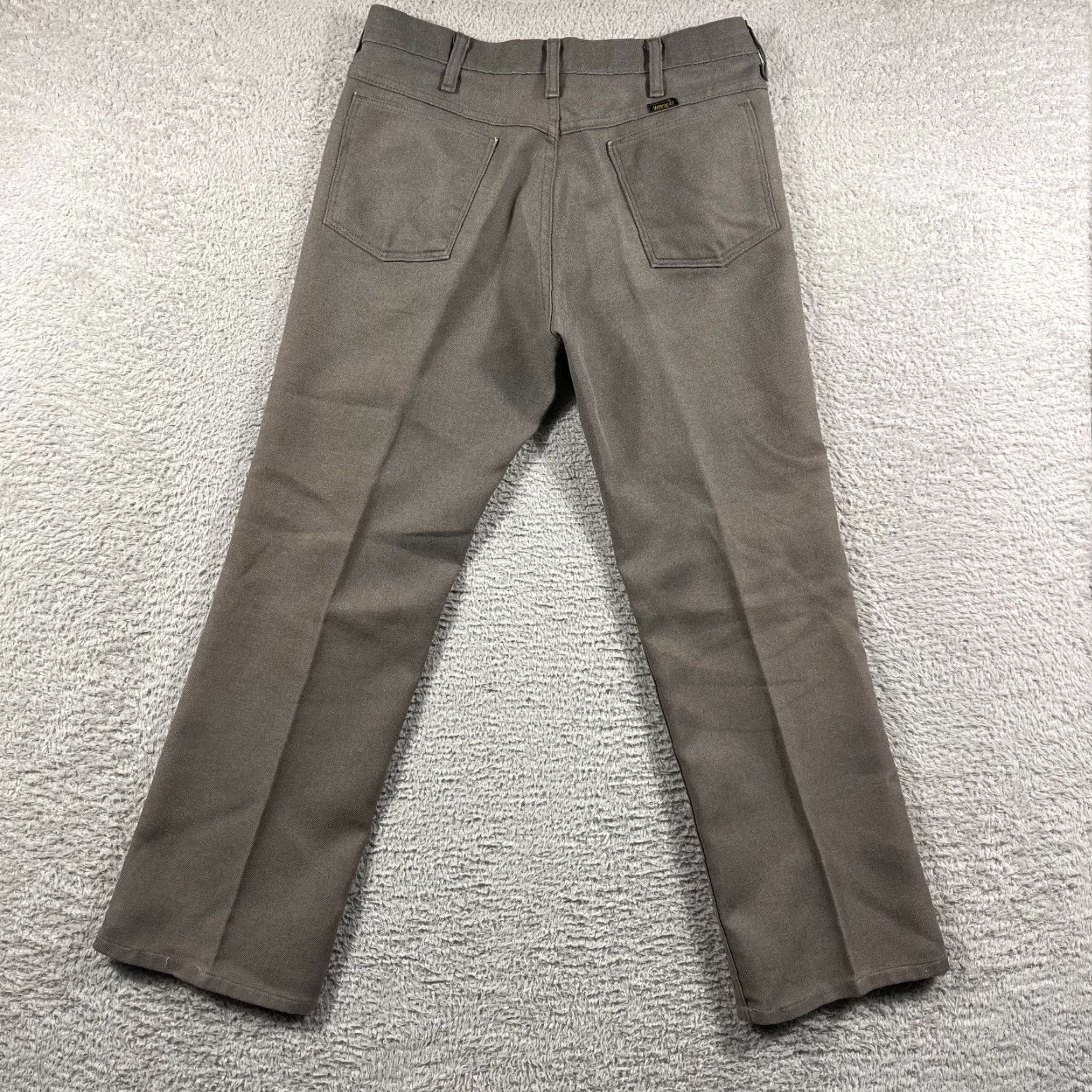 Wrangler VINTAGE Wrangler Dress Jeans Mens 32x29 Beige Brown Polyester Bootcut USA Cowboy Jeans Mens 32x29 Brown Beige Polyester Bootcut Cowboy Wrangler Size US 32 / EU 48 - 2 Thumbnail