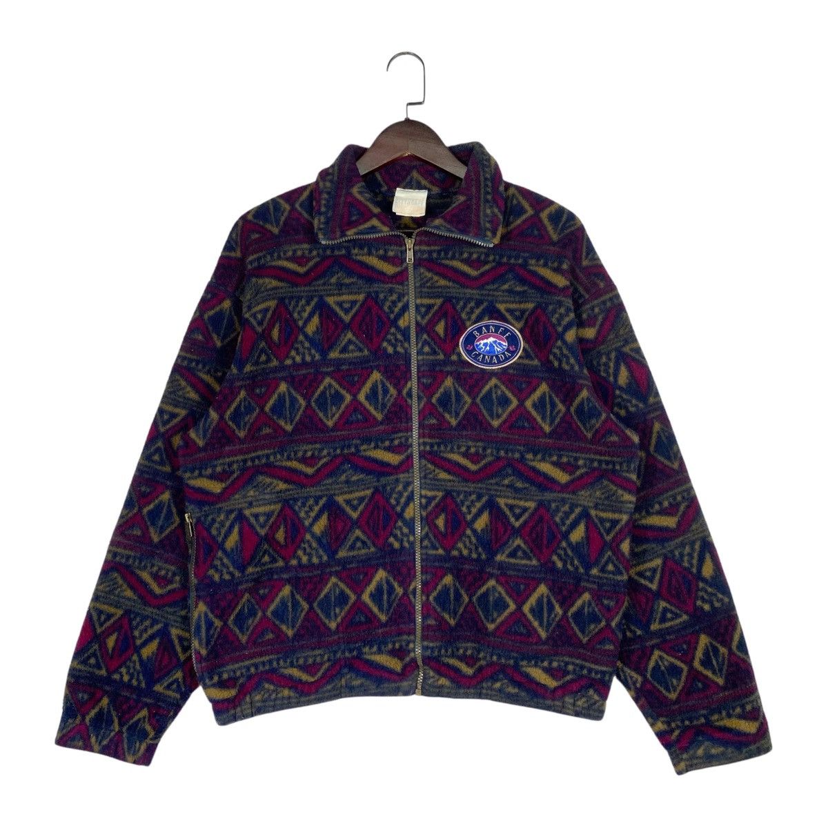 Vintage Vintage 90s Banff Canada Aztec Native Navajo Fleece Sweater Size US S / EU 44-46 / 1 - 2 Thumbnail