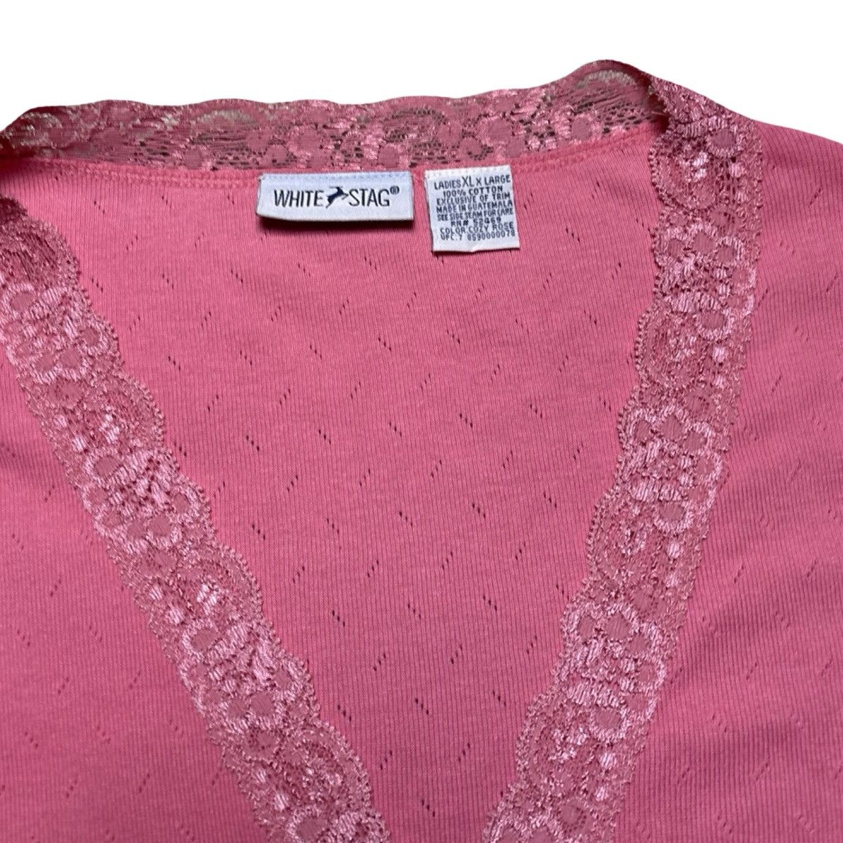 Other Vintage White Stag Pink Lace Cardigan Womens XL Boho Fairy Size XL / US 12-14 / IT 48-50 - 3 Thumbnail