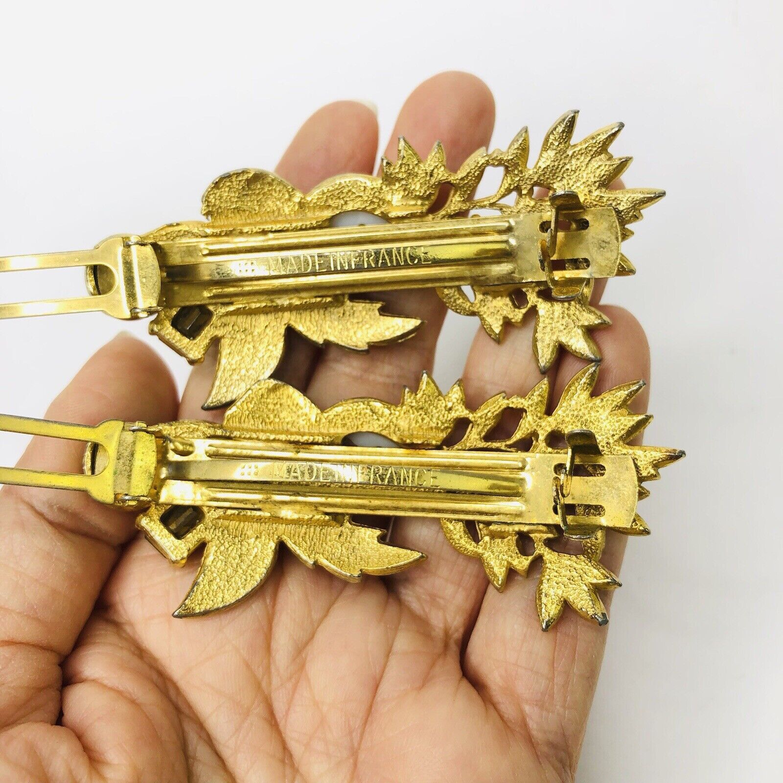 Other Vtg French Barrette Women Hair Clip Rhinestone Faux Pearl Size ONE SIZE - 3 Thumbnail