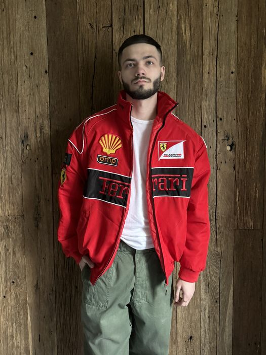 Vintage ferrari 2024 racing bomber jacket