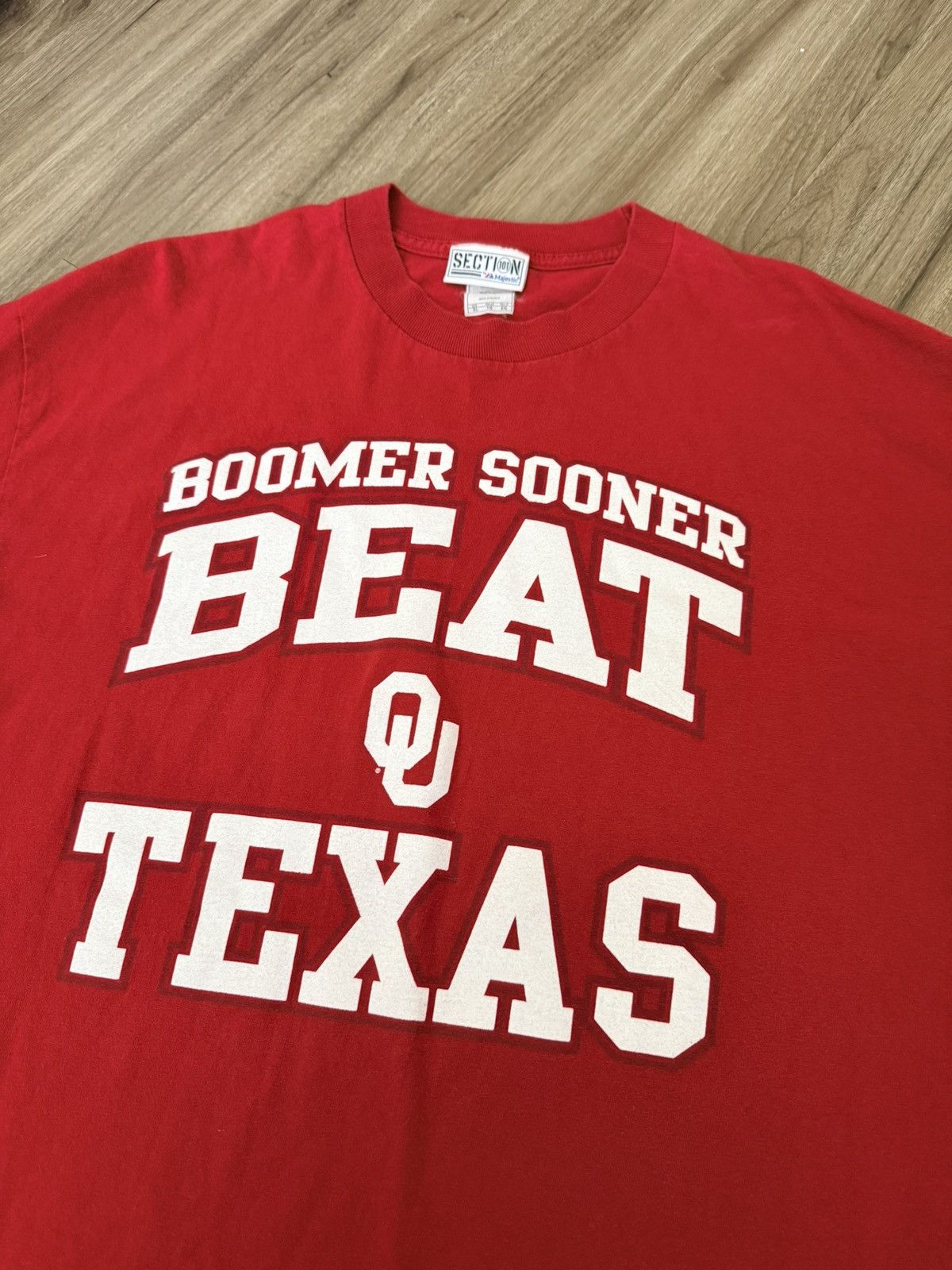 Majestic Oklahoma OU Sooner "Boomer" Beat UT Red River Rivalry Shirt Size US XL / EU 56 / 4 - 2 Thumbnail