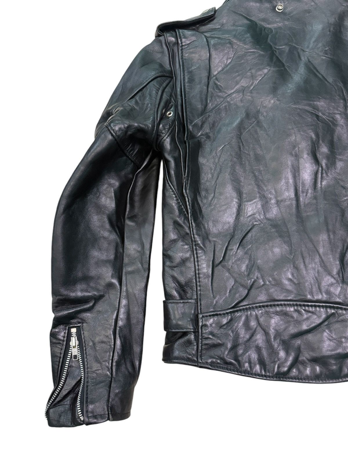 Schott RARE VINTAGE SCHOOT PERFECTO DOUBLE LEATHER RIDERS JACKET Size XS / US 0-2 / IT 36-38 - 10 Thumbnail