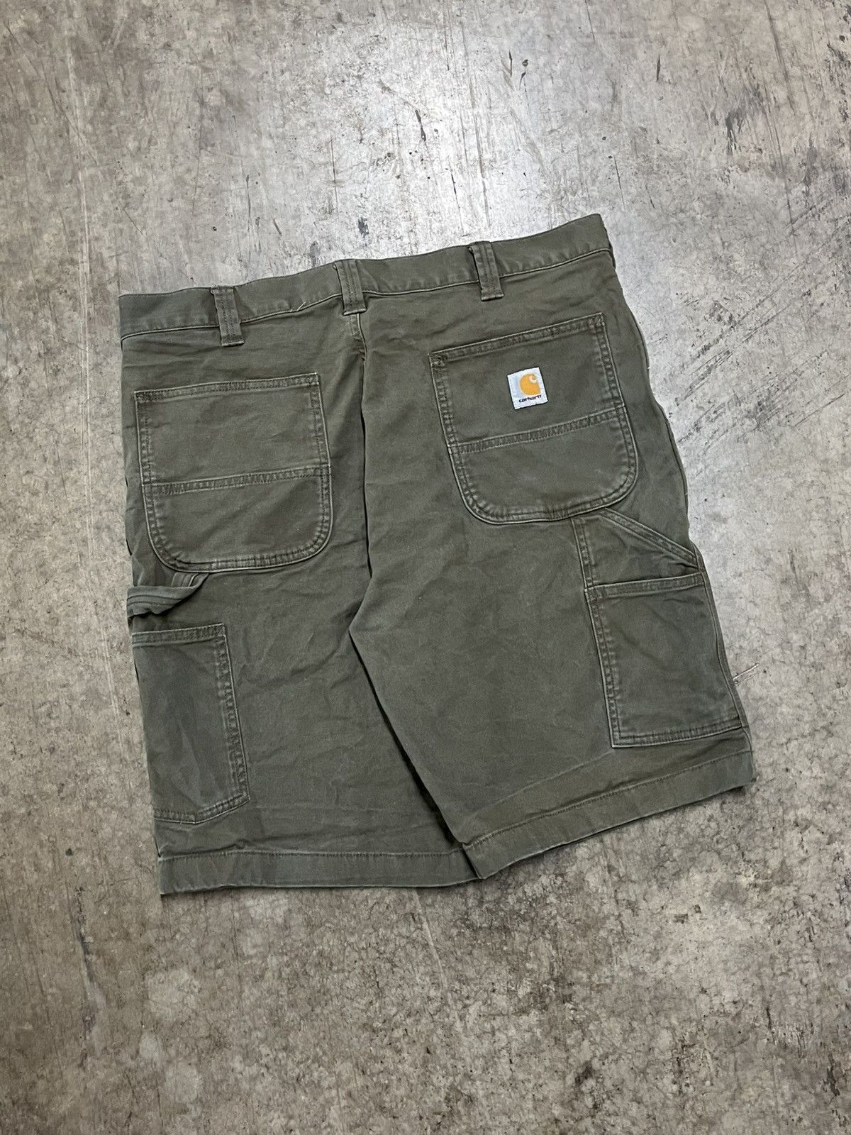 Carhartt × Vintage Carhartt earthtone green carpenter shorts streetwear hype Size US 36 / EU 52 - 3 Thumbnail