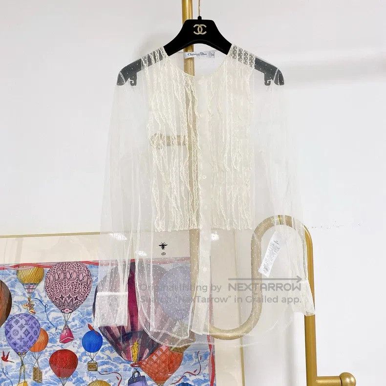 Dior Dior White mesh shirt Size XS / US 0-2 / IT 36-38 - 1 Thumbnail