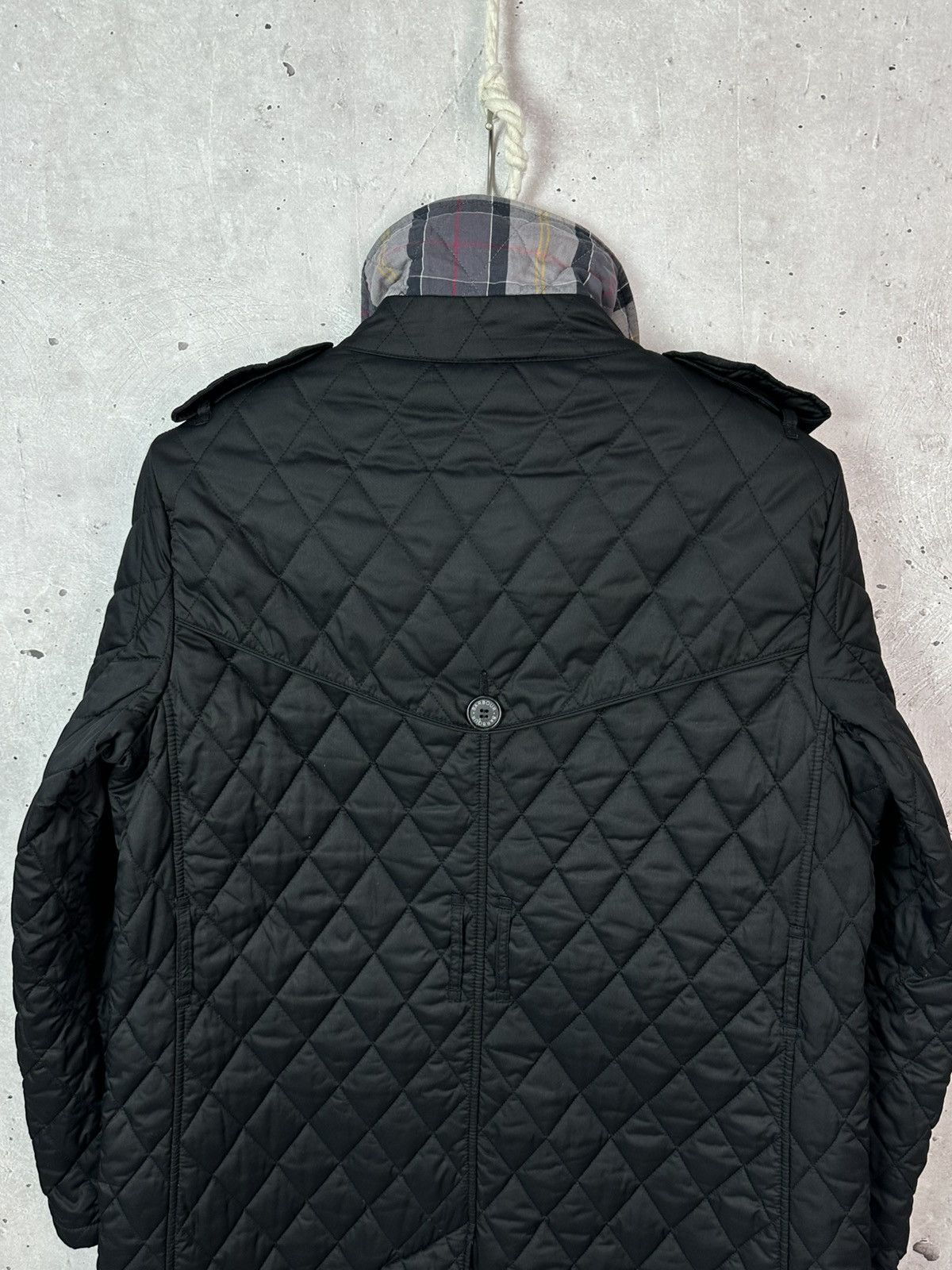 Barbour Barbour Valerie Black Quilted Tartan Check Trench Coat Size XL / US 12-14 / IT 48-50 - 13 Thumbnail