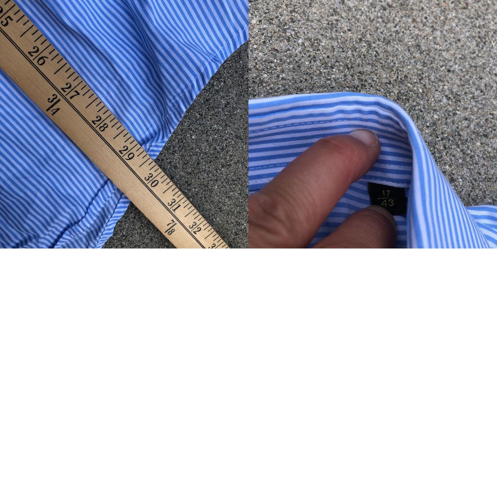 Vintage Doppleganger ROMA Dress Shirt Men's Slim Fit 43 Blue Striped Collared Button Size 46R - 8 Thumbnail