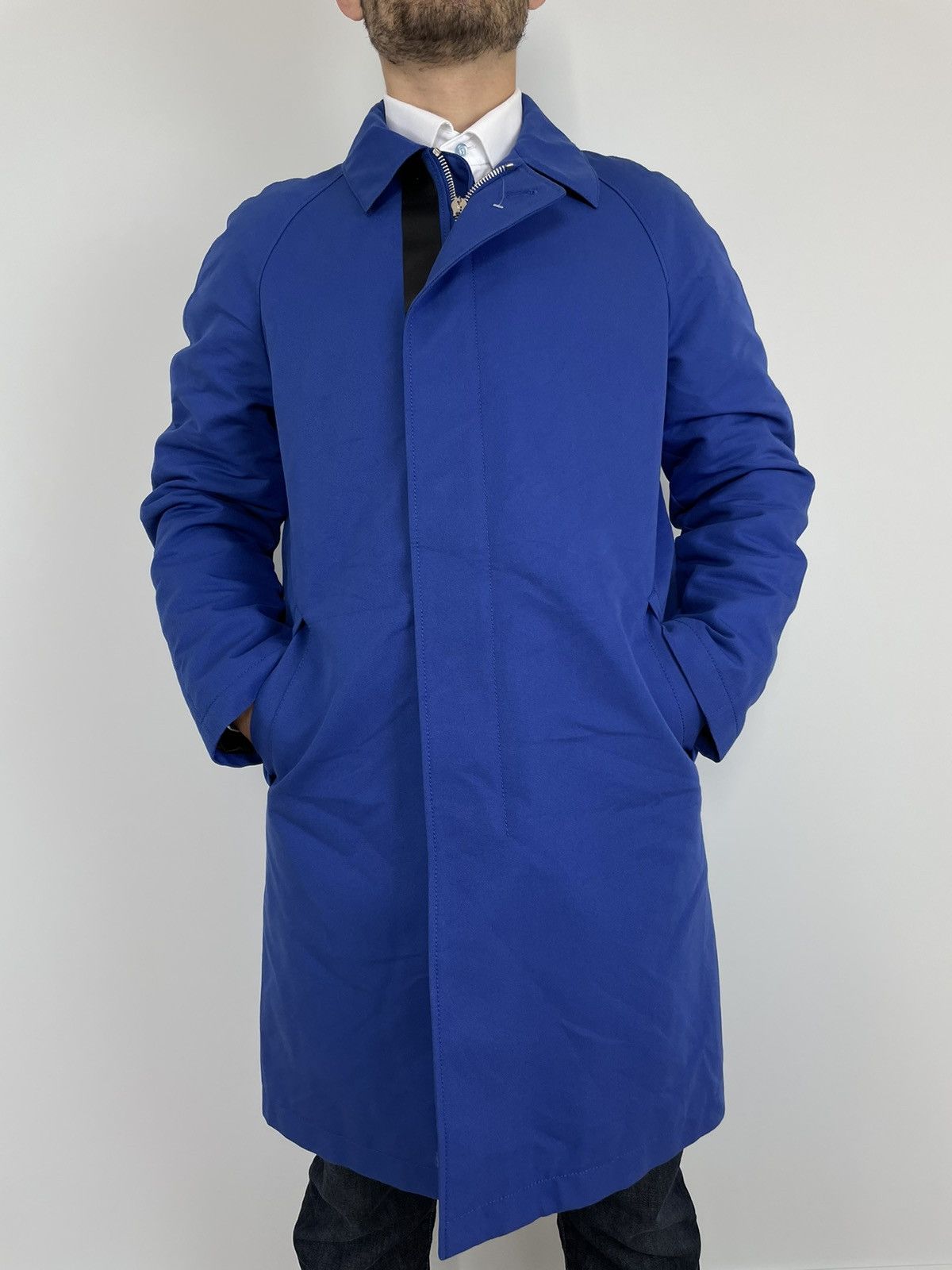 Berluti Berluti Paris Coat Trench Blue Cotton Leather Rare Designer Size US M / EU 48-50 / 2 - 1 Thumbnail