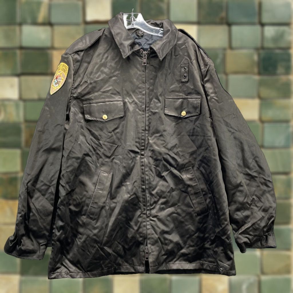 VINTAGE Golden Fleece Sheriff Jacket Men 46 Tall Flathead Montana Police Uniform Parka Coat Jacket .