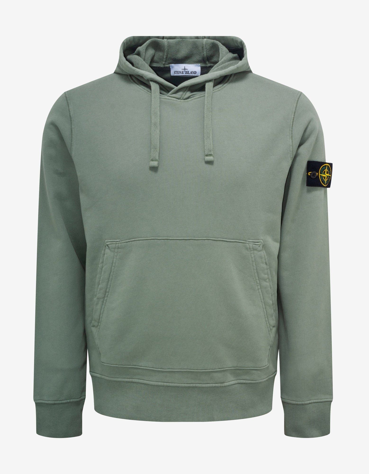 image of Stone Island Green Garment Dyed Hoodie Size Xxxl, Men's