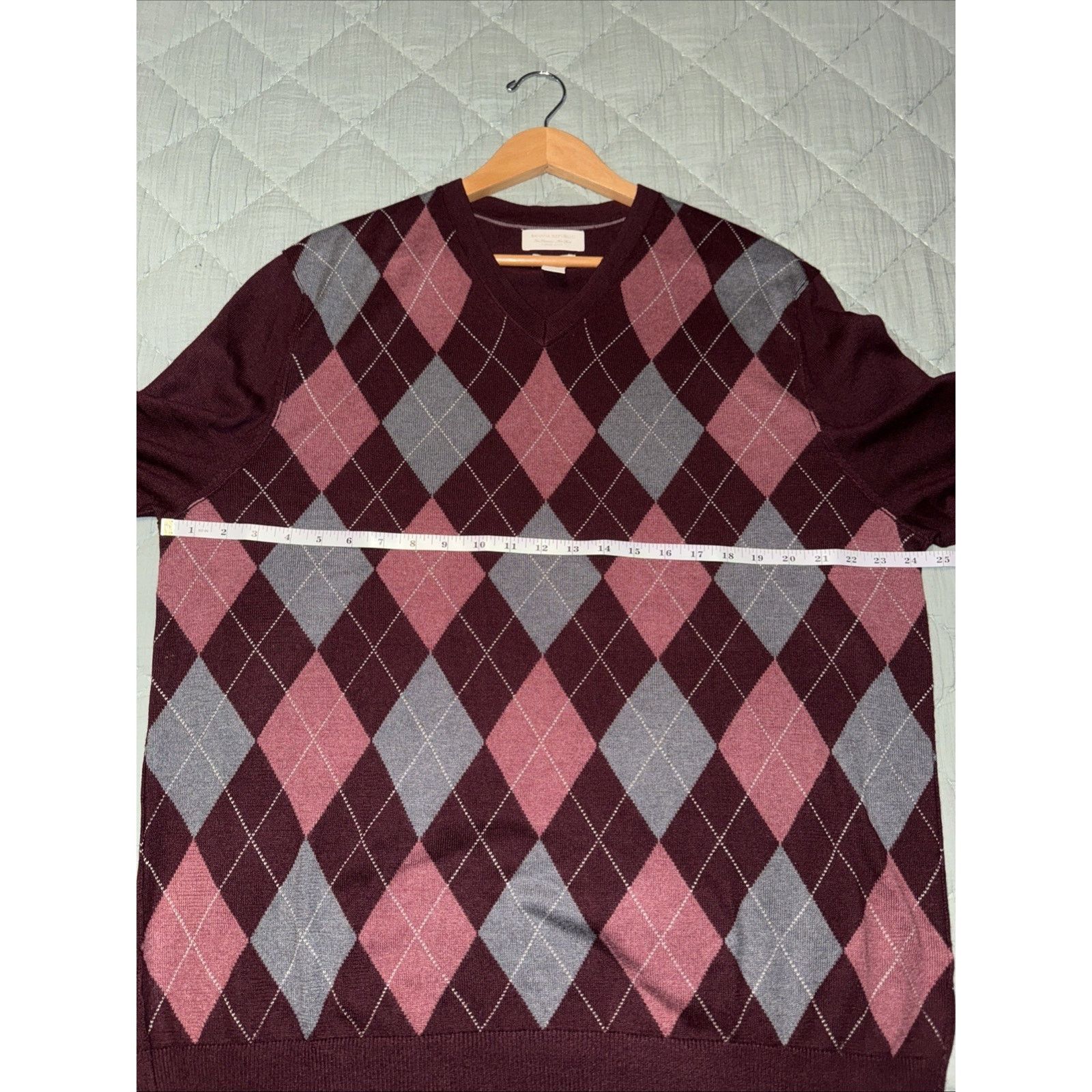Banana Republic Banana Republic Men's Argyle Silk Cashmere Sweater XL 54023 Size US XL / EU 56 / 4 - 7 Thumbnail