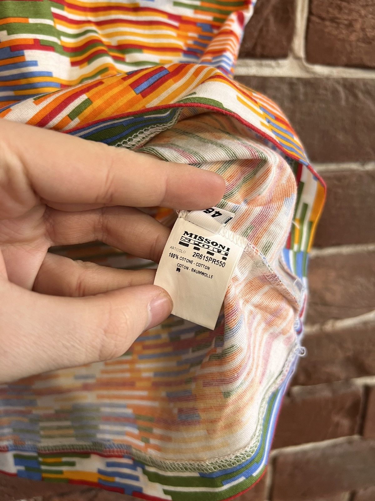 Missoni Rare Vintage 80s Missoni Sport V Neck Tshirt Womens Designer Size L / US 10 / IT 46 - 6 Thumbnail