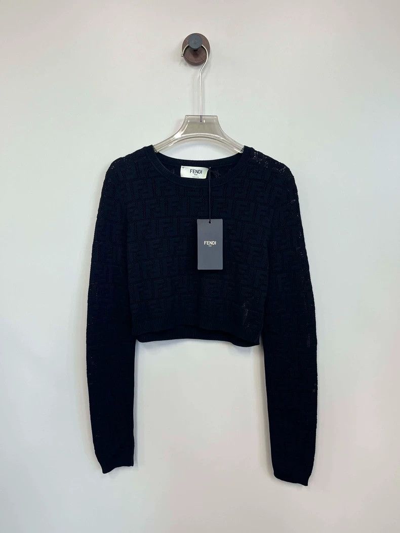 Fendi Black FF Logo Knit Longsleeve - dmc