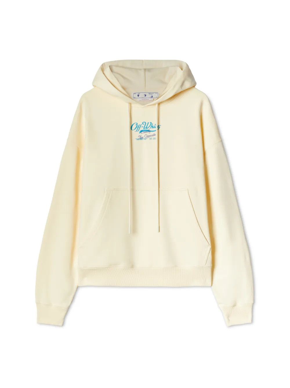 Off-White o1gr1nt0325 Script Logo Opp Over Skate Hoodie in Ivory Size US XXS / EU 40 - 1 Thumbnail