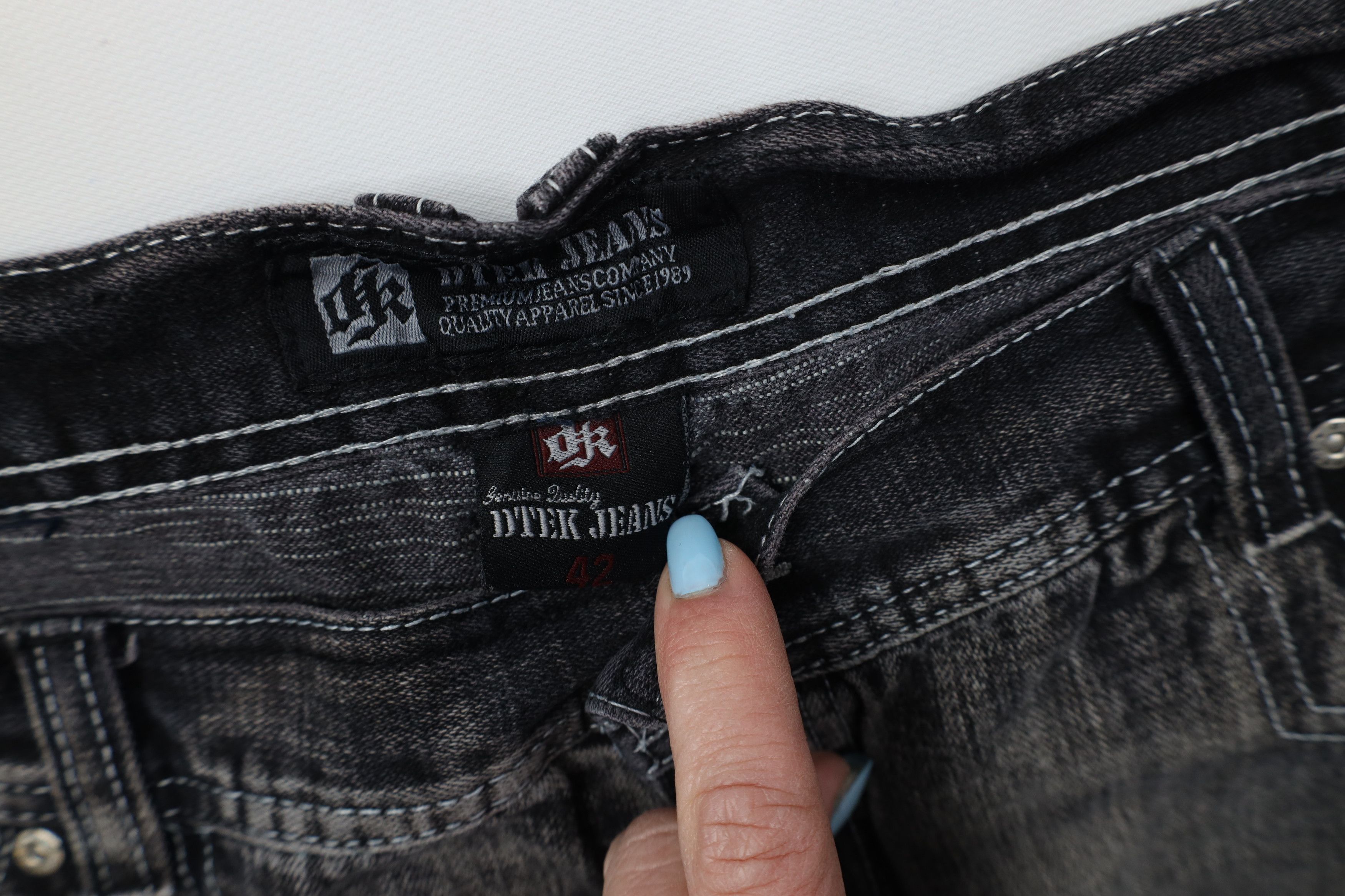 Vintage Vintage 90s Y2K Streetwear Tie Cuff Capris Denim Jeans Black Size US 42 / EU 58 - 9 Thumbnail