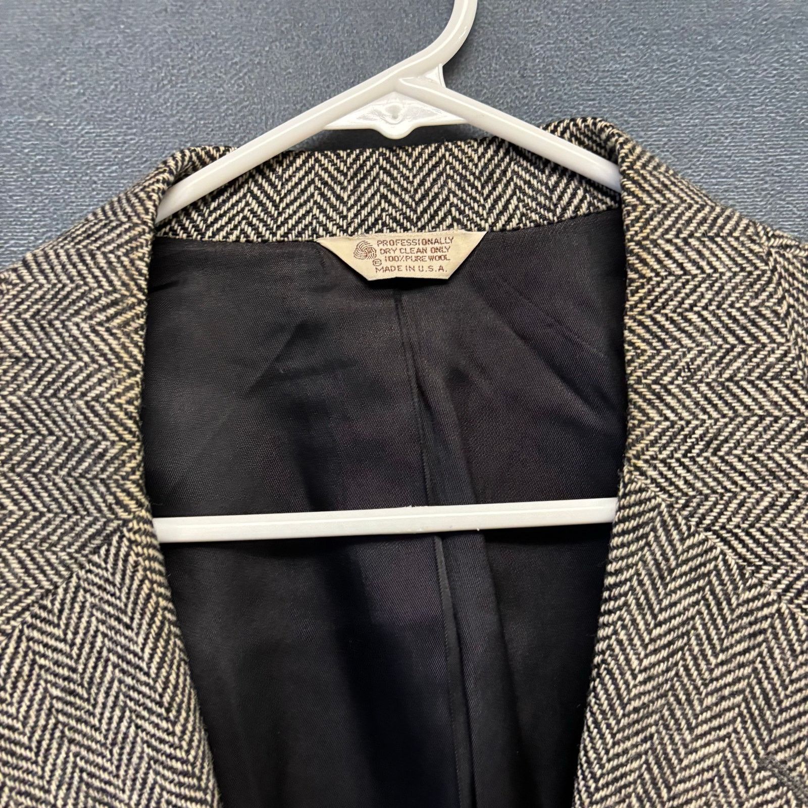 Other Vintage Christopher Hayes 100% Wool 44R Herringbone Blazer Size 44R - 11 Thumbnail