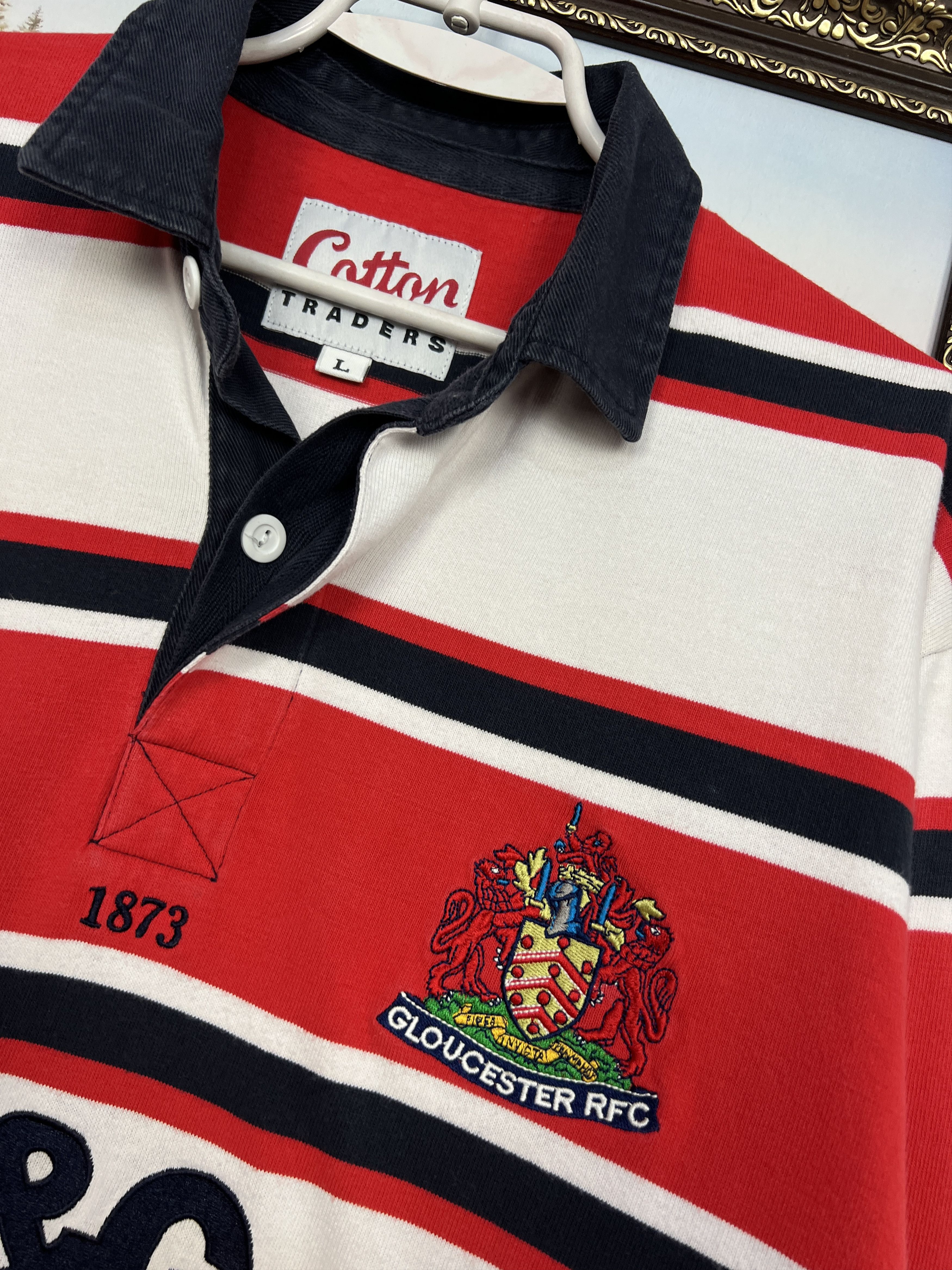 Cotton Traders Vintage Gloucester Rugby Union Jersey Long Sleeve Trikot Size US L / EU 52-54 / 3 - 4 Thumbnail