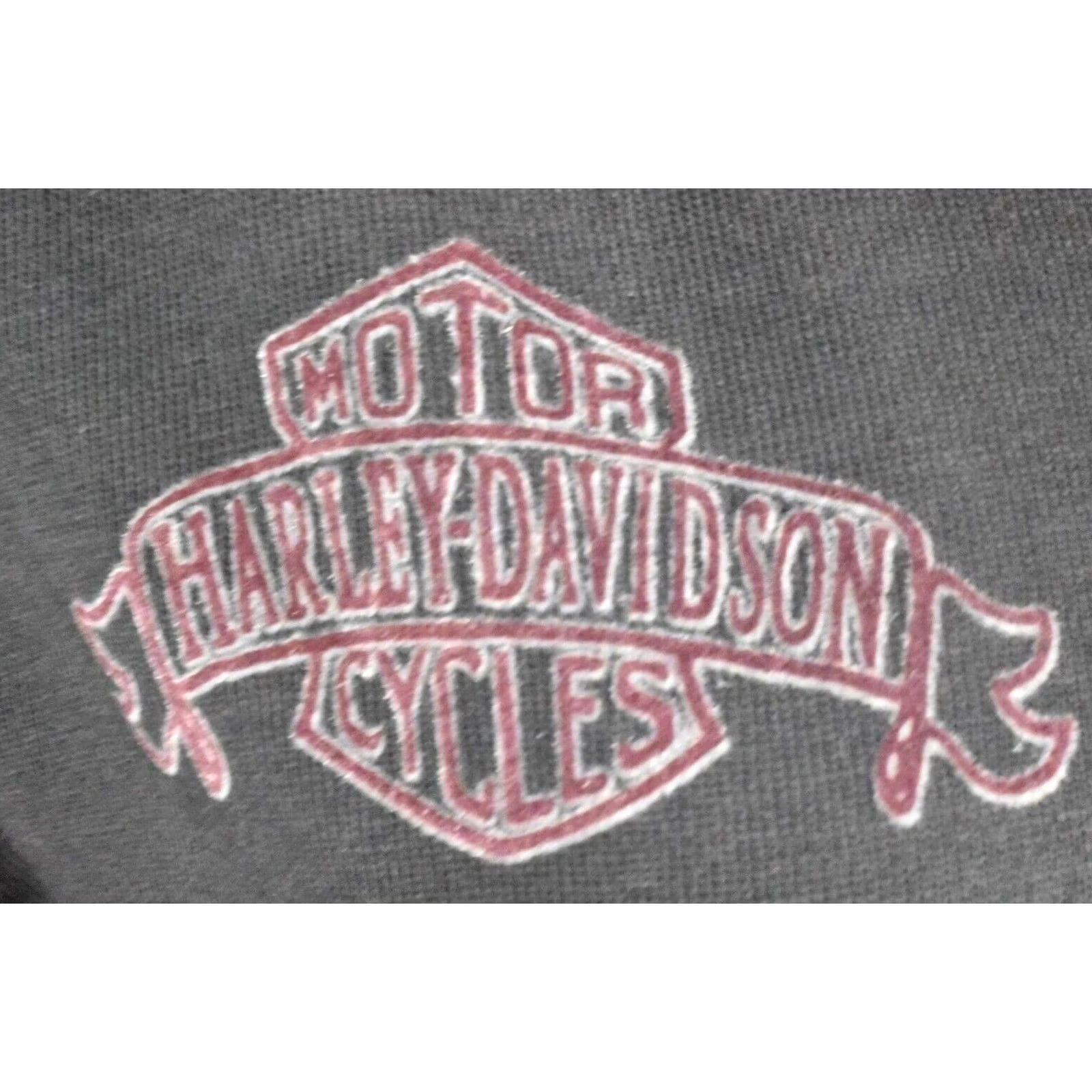 Harley Davidson Harley-Davidson Women's T-Shirt Henley V-Neck 3 Button Grey Cotton Long Sleeve - Mens? Size M / US 6-8 / IT 42-44 - 5 Thumbnail