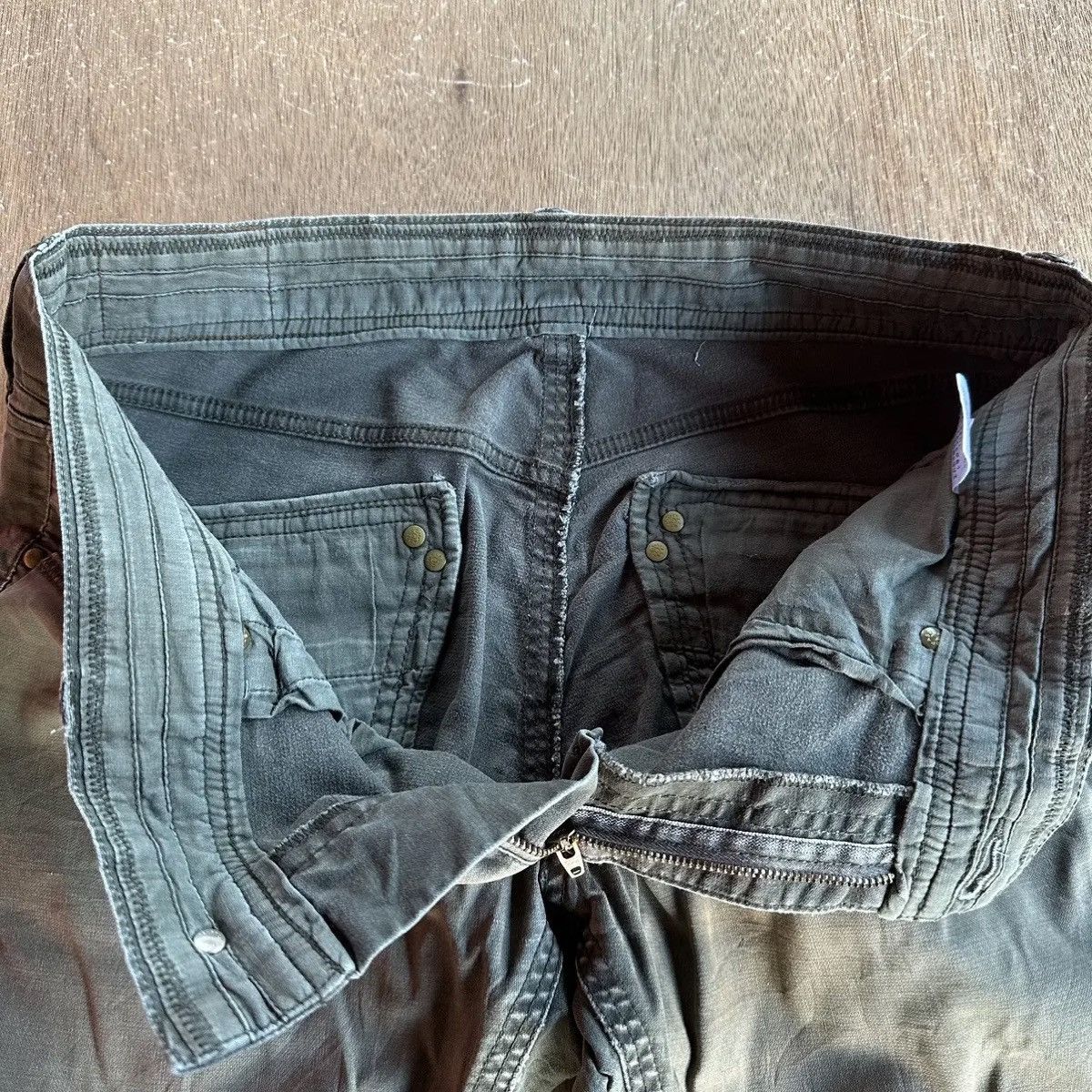 Global Work STEALS💥GLOBALWORK TROUSERS FADED MUDWASH MILITARY VTG PANTS Size US 33 - 7 Thumbnail