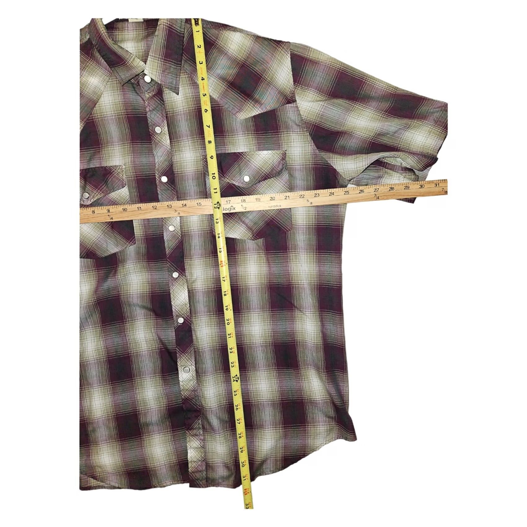 Vintage VINTAGE Saddlebrook Westernwear Pearl Snap XL Men's Purple Plaid Short Sleeve Shirt Men XL Purple Plaid Pearl Snap Westernwear Classic Cowboy Shirt Size US 36 / EU 52 - 3 Thumbnail
