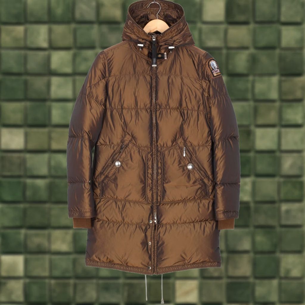 Parajumpers PARAJUMPERS Hooded Down Puffer Jacket Women Size S Slim Fit Brown Logo All Seasons Material: Down (Jacket) Size S / US 4 / IT 40 - 1 Thumbnail