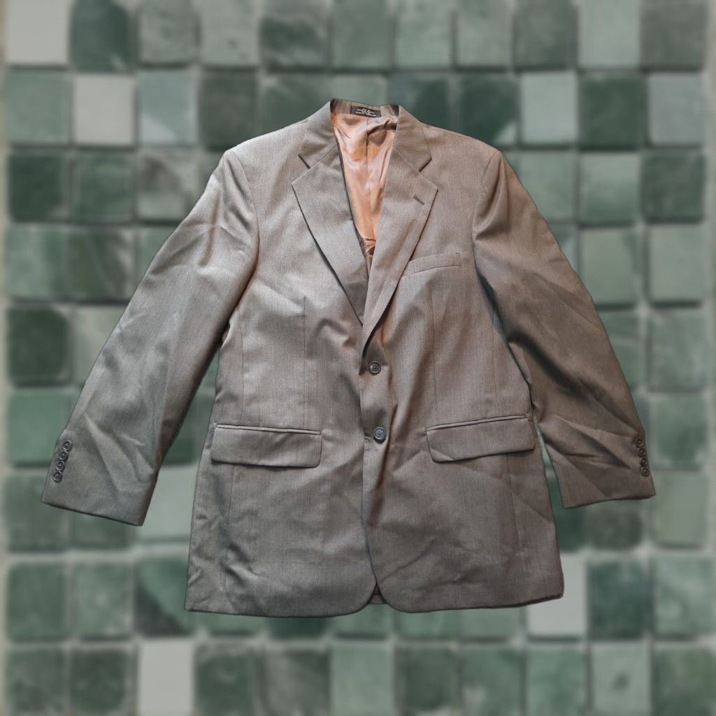 Vintage Towncraft Gray Suit Jacket 40R Mens Regular Three-Button Front Flat Front Classic Business Formal Cocktail Wedding Coat Size 40R - 1 Thumbnail