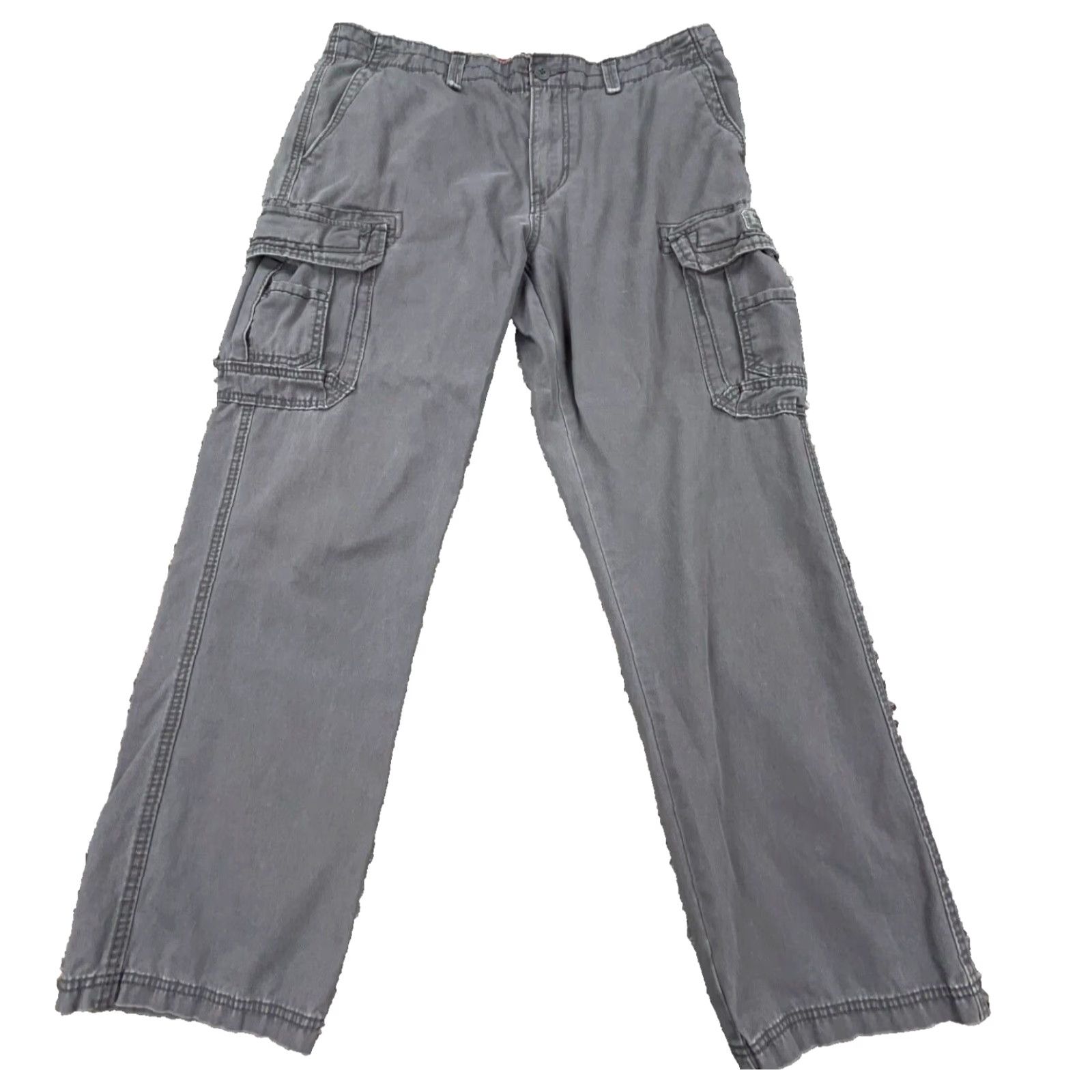 Vintage VINTAGE Union Bay Pants Cargo Men 36x32 Beige Cotton Canvas Baggy Straight 5-Pocket Y2K 2000s Mens Size US 36 / EU 52 - 2 Thumbnail