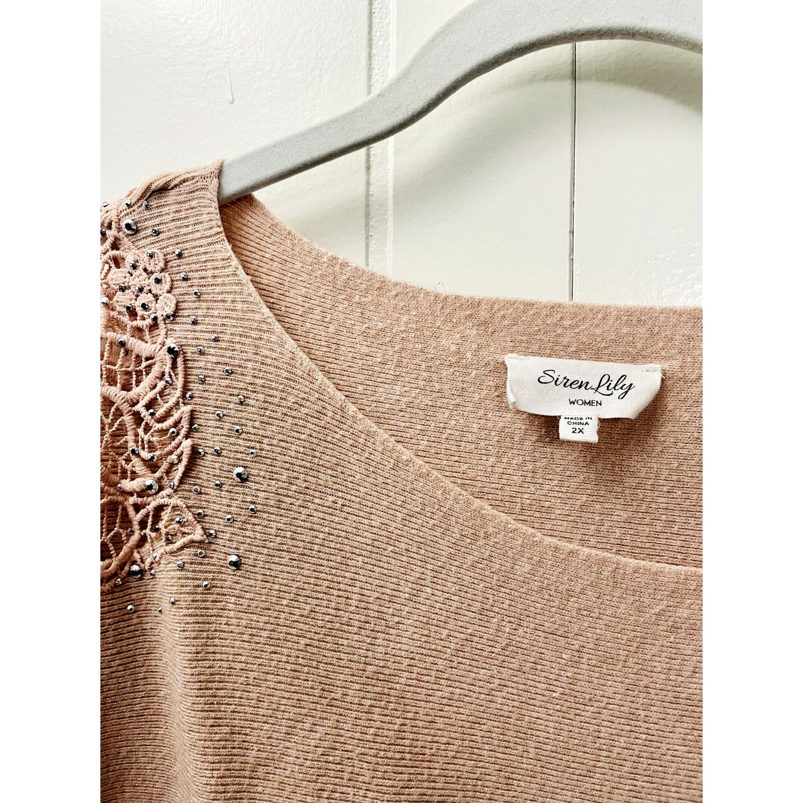 Other Preloved Siren Lily Jeweled Long Sleeve Crochet details Size XL / US 12-14 / IT 48-50 - 7 Thumbnail