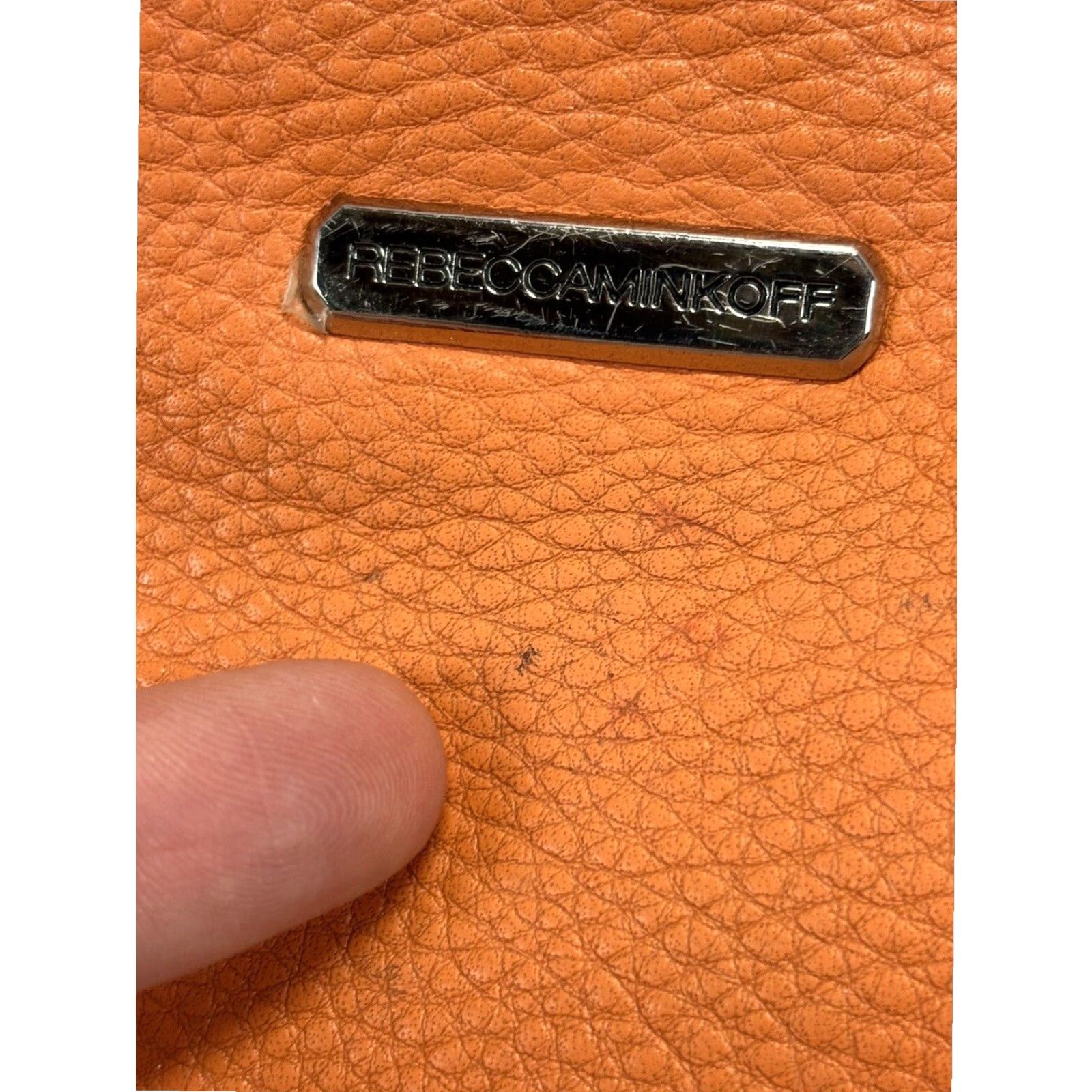 Rebecca Minkoff Rebecca Minkoff Leather Crossbody Purse Orange Small Zipper Chain Strap Womens Size ONE SIZE - 6 Thumbnail