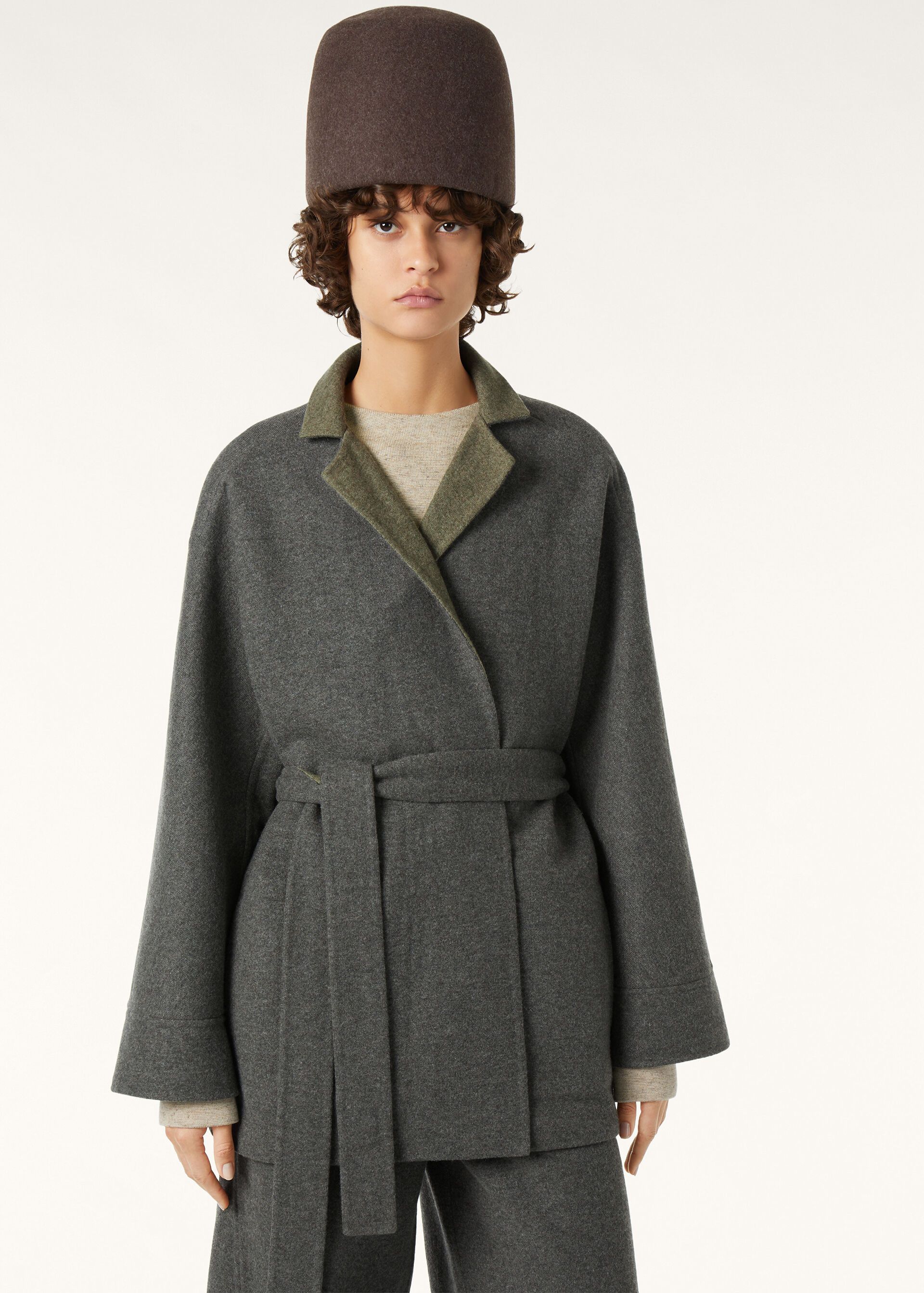 Loro Piana os11x0326 FAQ5813 Romy Coat in Grey/Sage Green Size S / US 4 / IT 40 - 5 Thumbnail