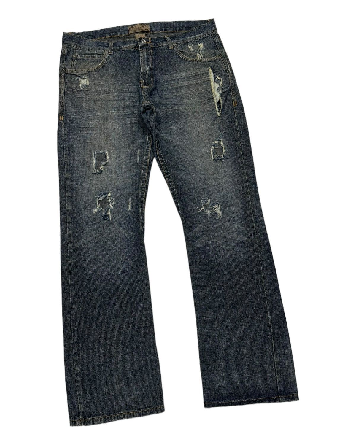 Japanese Brand × Undercover RARE ARCHIVE GOLD LABEL RIPS BAGGY DISTRESSED DENIM JEANS Size US 38 / EU 54 - 3 Thumbnail