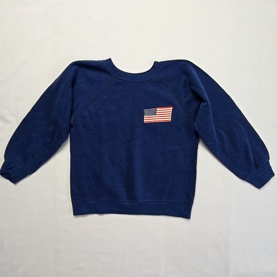 Vintage Vintage American Flag Sweatshirt Blue USA Crewneck Small Size S / US 4 / IT 40 - 1 Thumbnail