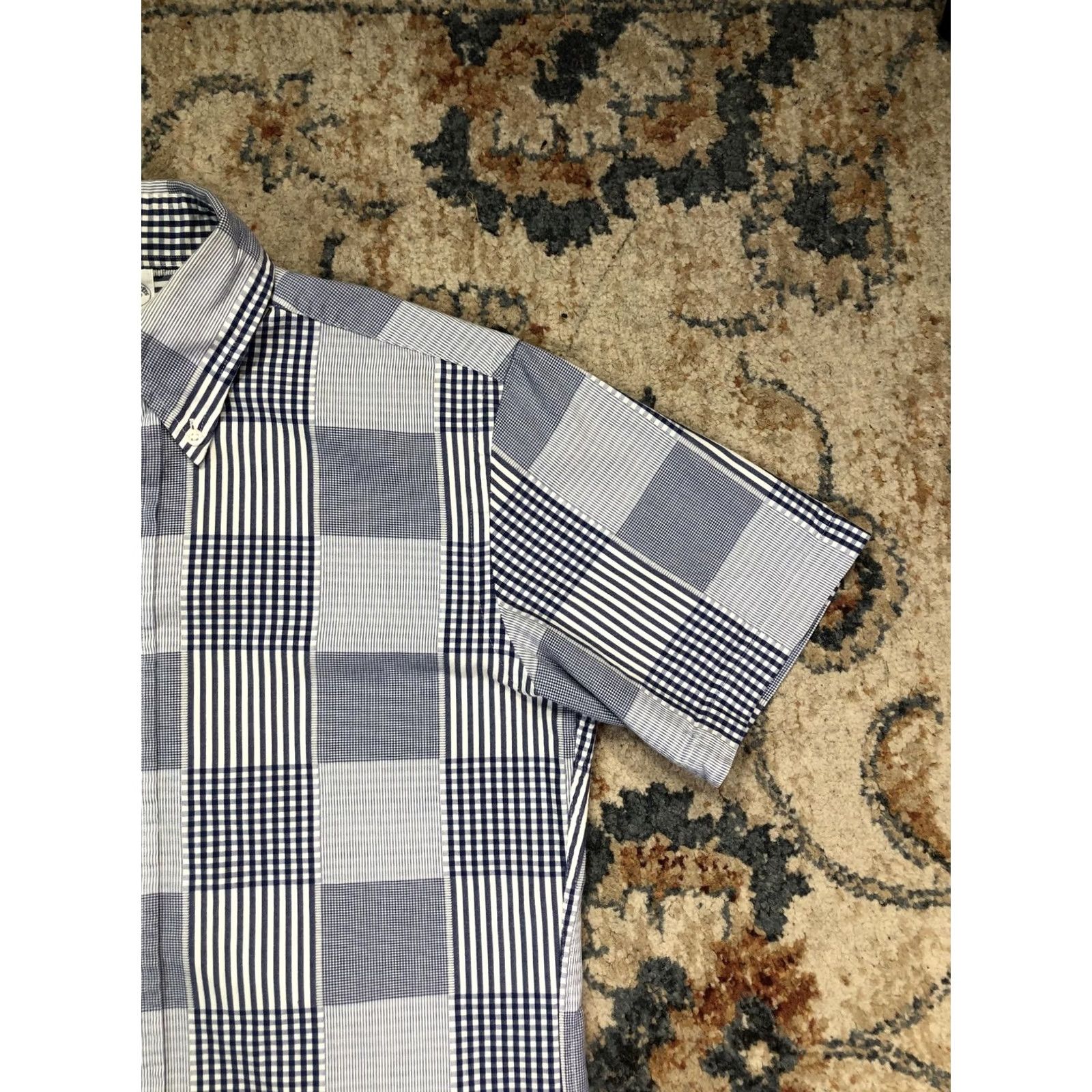 Brooks Brothers Brooks Brothers Shirt Mens Small Blue Plaid Short Sleeve Button Down Casual Size US S / EU 44-46 / 1 - 4 Thumbnail