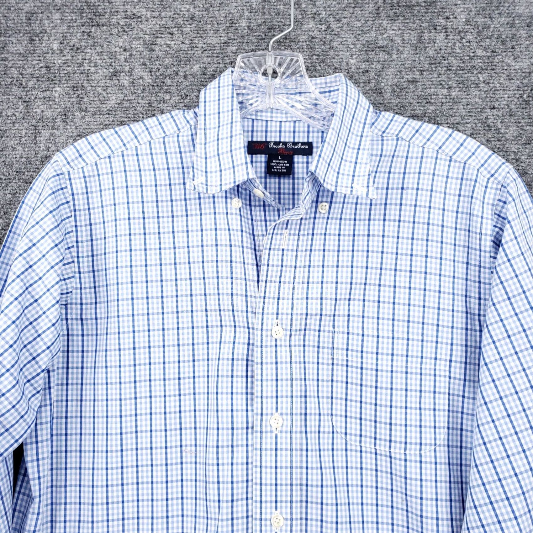 Brooks Brothers Brooks Brothers 346 Button Down Shirt Men Large Blue Fleece Non Iron Long Sleeve Plaid Size US L / EU 52-54 / 3 - 3 Thumbnail