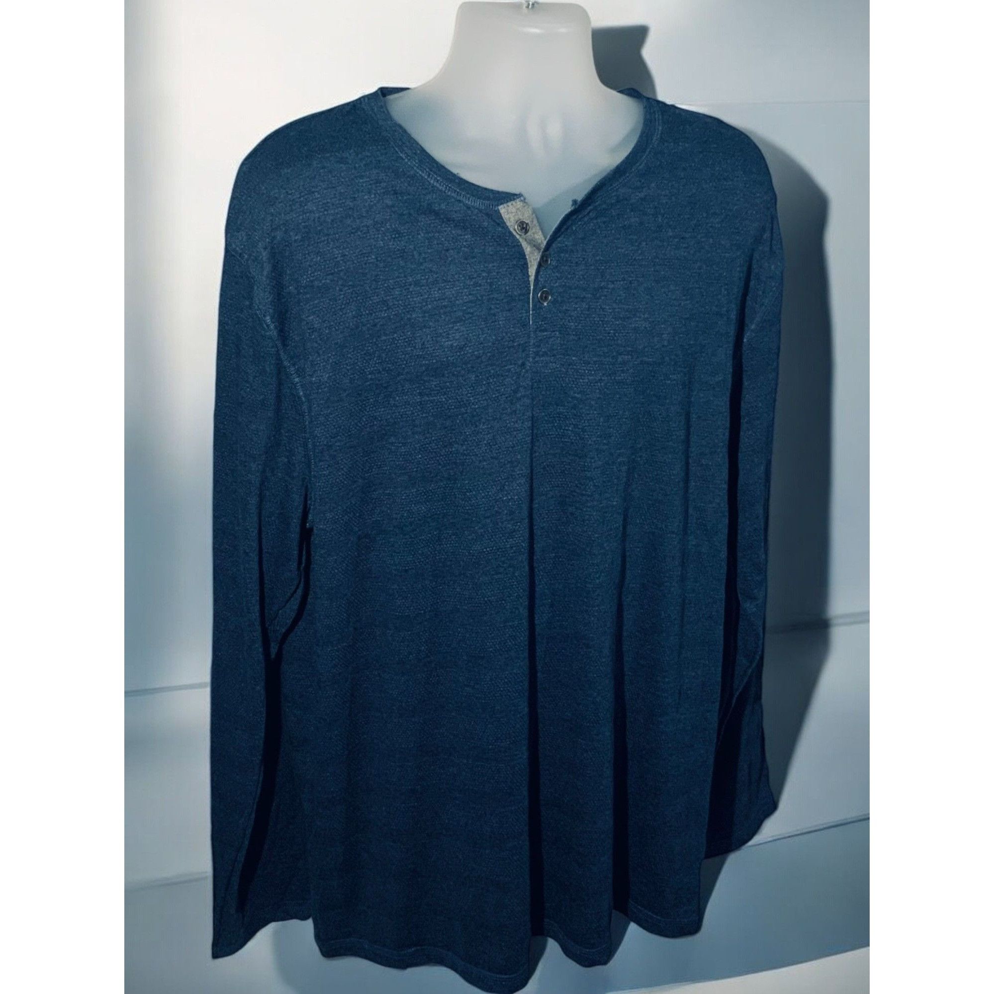 Designer PX Clothing Harper Long Sleeve Henley Navy NEW 2XL Size US XXL / EU 58 / 5 - 8 Thumbnail