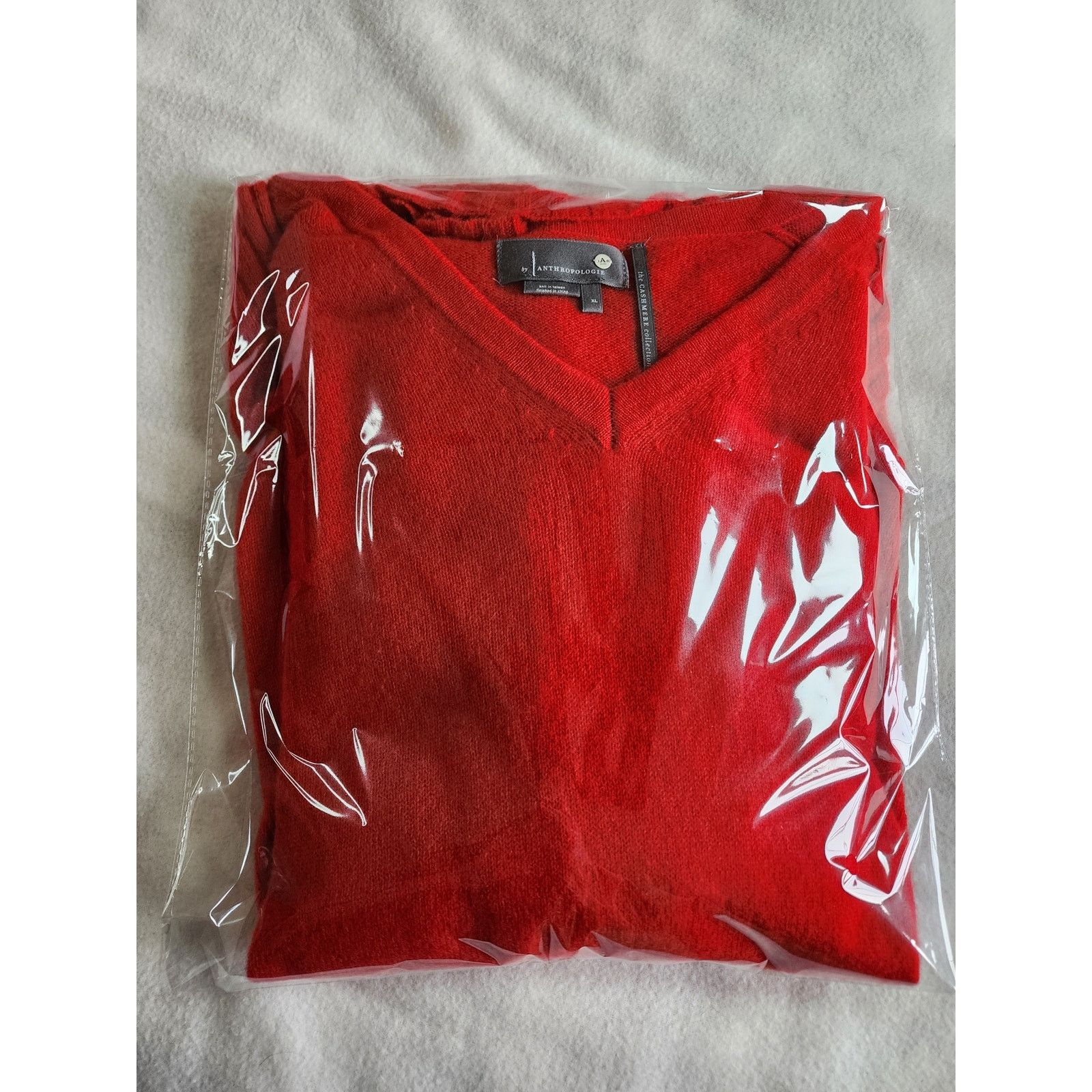Anthropologie Anthropologie 100% Cashmere Collection V-Neck Sweater Red XL Size XL / US 12-14 / IT 48-50 - 9 Thumbnail