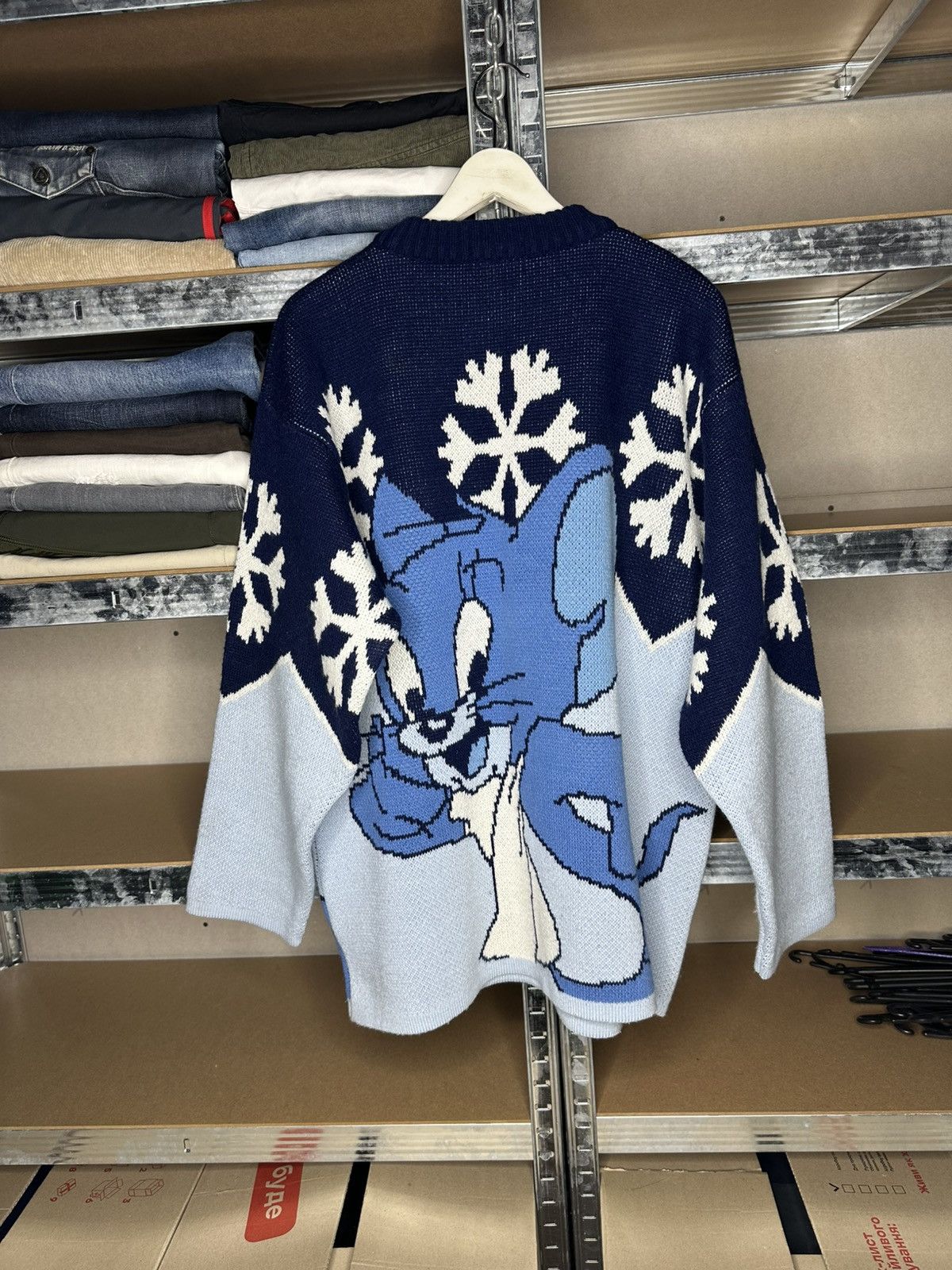 Cartoon Network 1998 Tom & Jerry Vintage Knit Sweater Big Cat Mouse Size US XXL / EU 58 / 5 - 3 Thumbnail