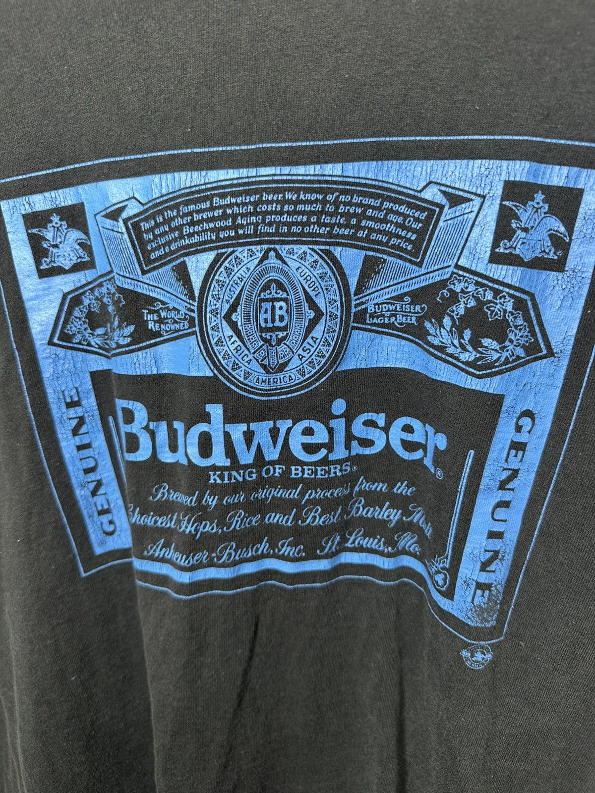 Budweiser × Vintage Black Vintage 90s Budweiser Beer shirt Size US L / EU 52-54 / 3 - 4 Thumbnail