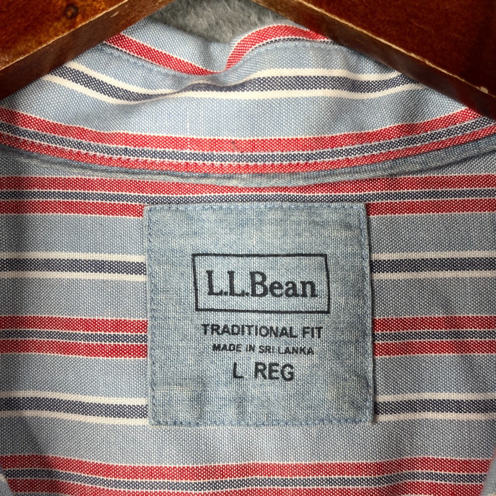 Vintage L.L. Bean Shirt Striped Button-Up Long Sleeve Blue Red Mens Regular Size L Size US L / EU 52-54 / 3 - 4 Thumbnail